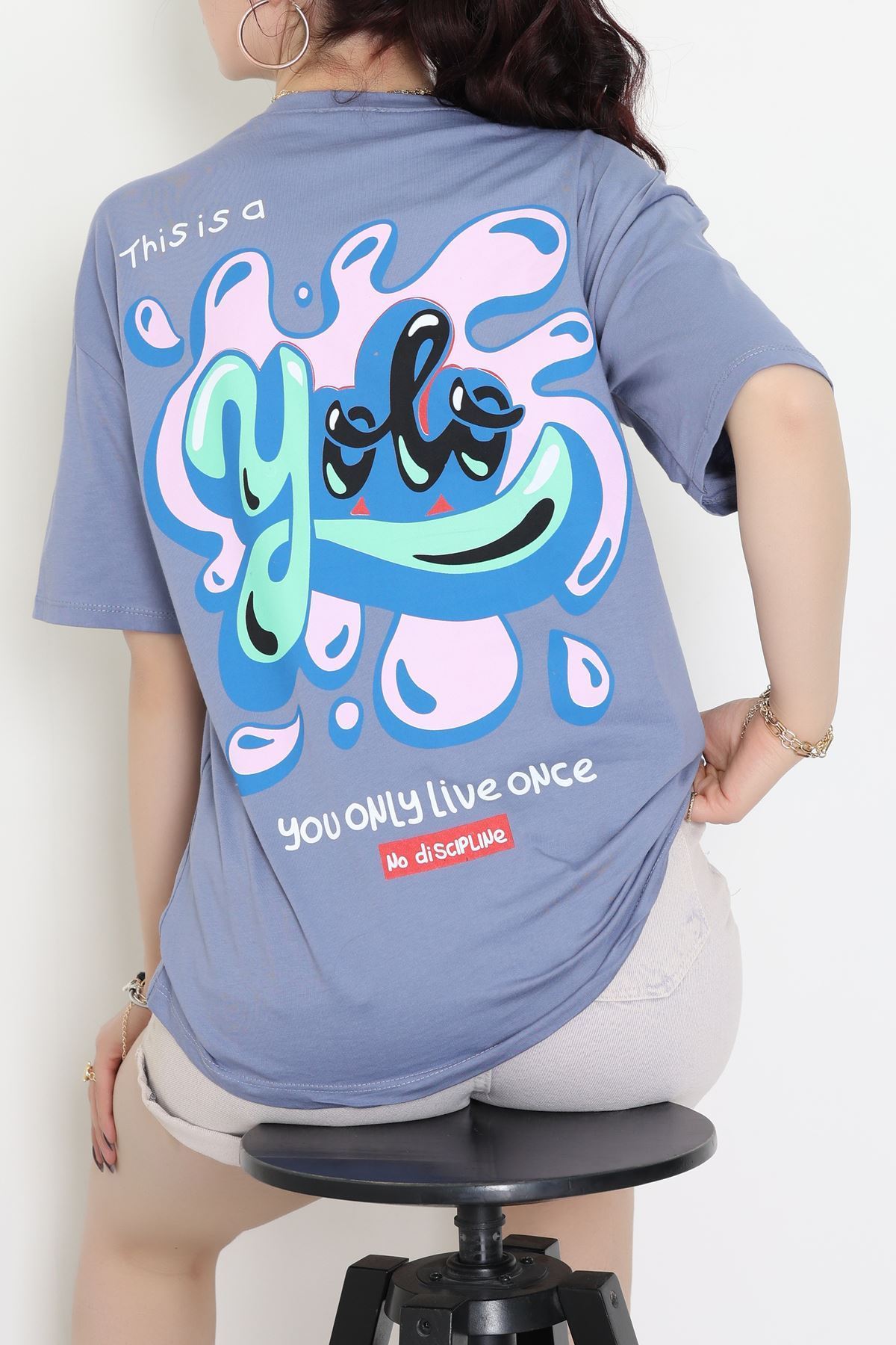 Kompakt Penye Unisex Tişört Yunusgri - 55064.1872.