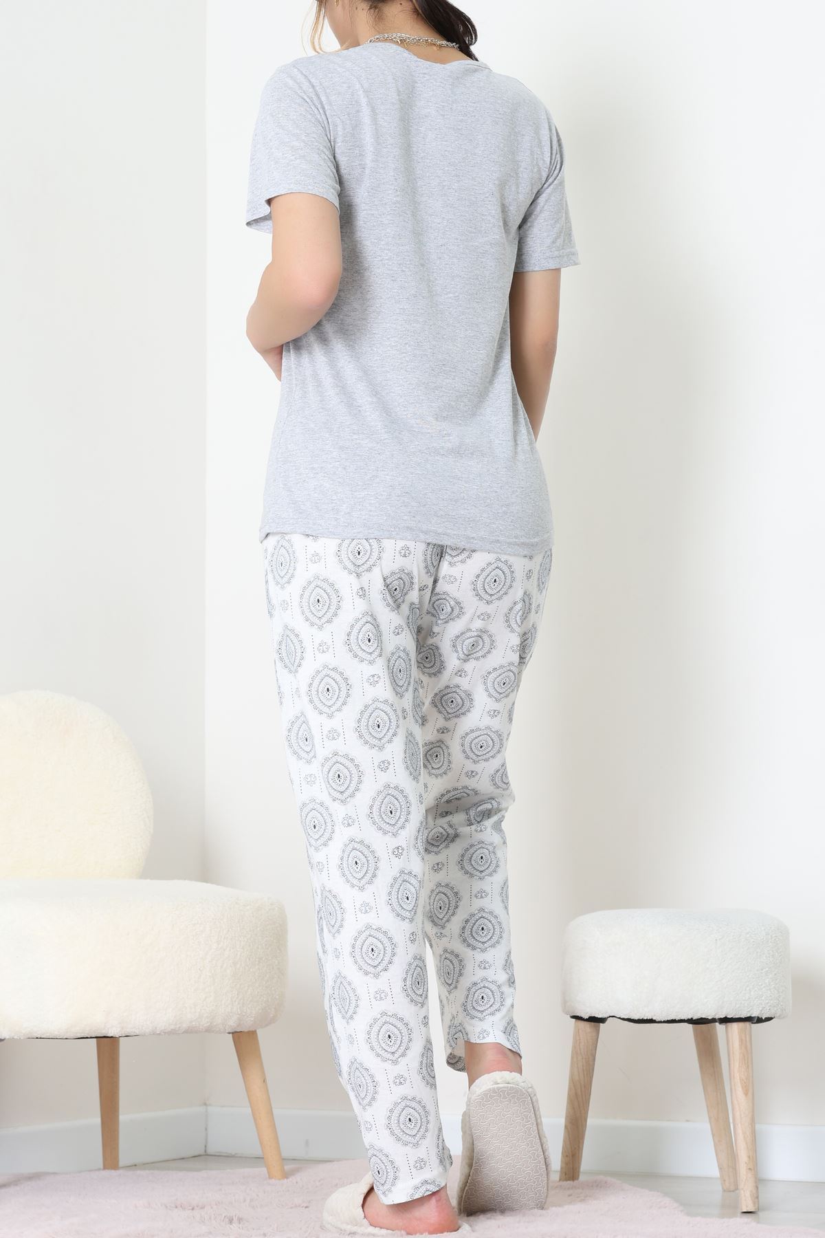 Süprem Kumaş Kısa Kollu Pijama Takımı Grilaci - 31860.2123.