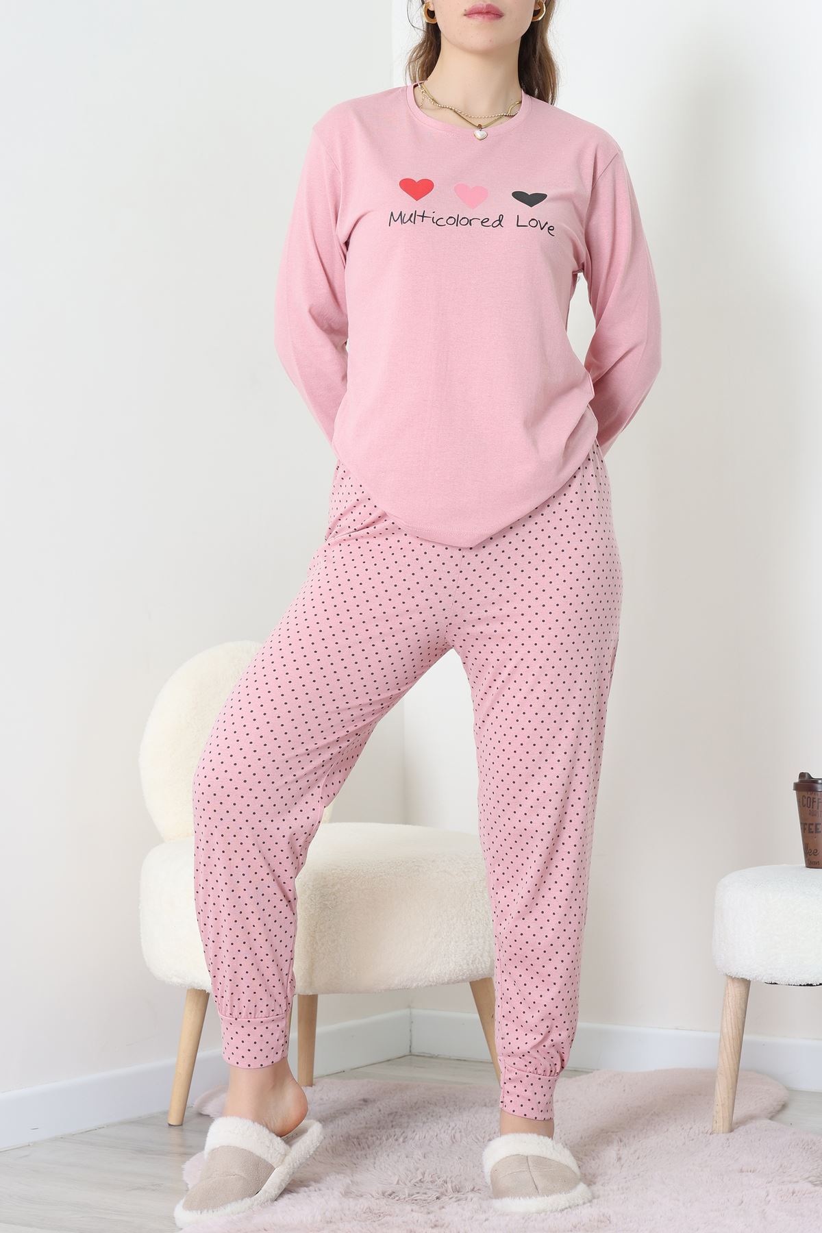 Süprem Kumaş Mevsimlik Pijama Takımı Bordo Pembe - 31897.1961.