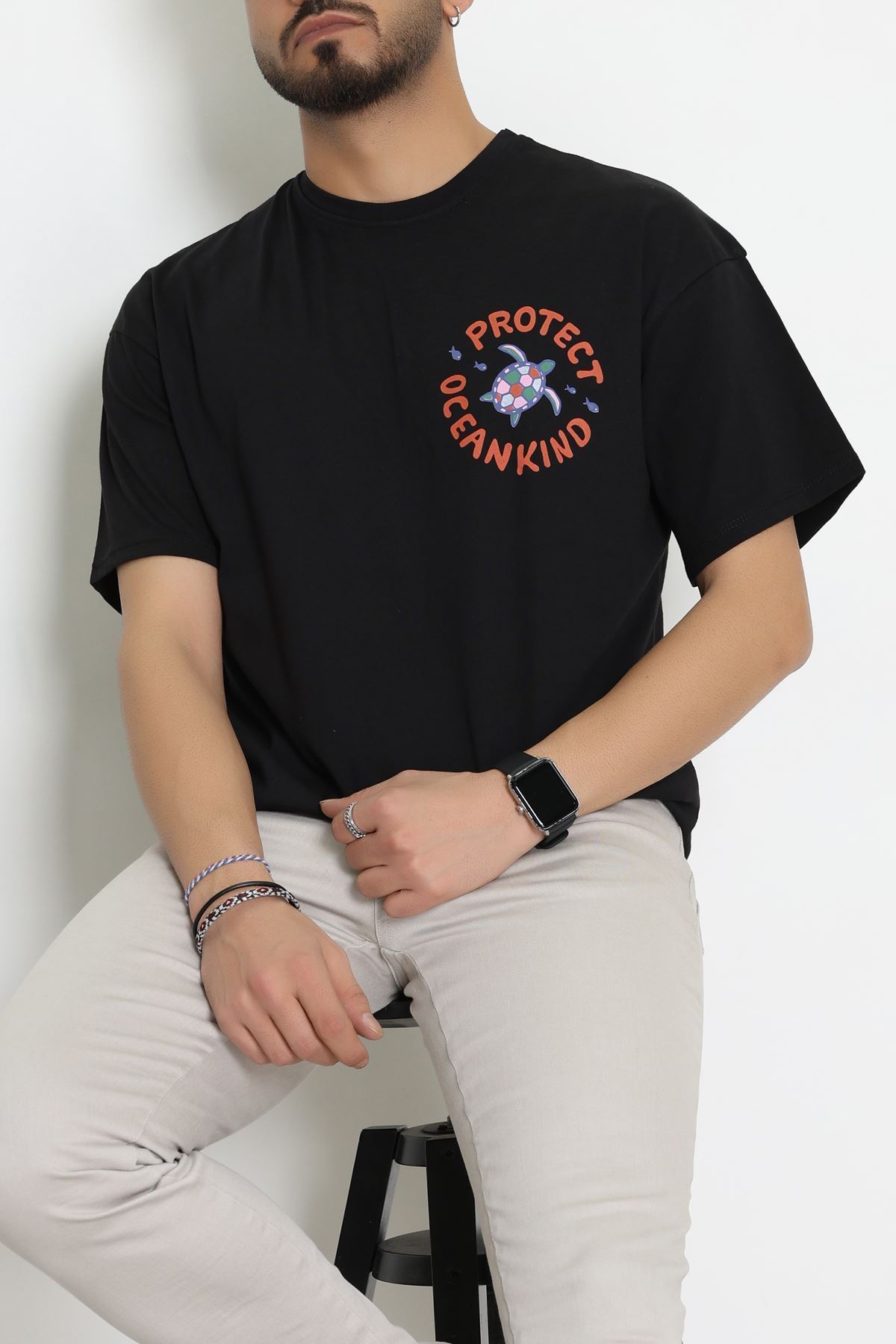 Kompakt Penye Unisex Tişört Siyahmor - 55064.1872.