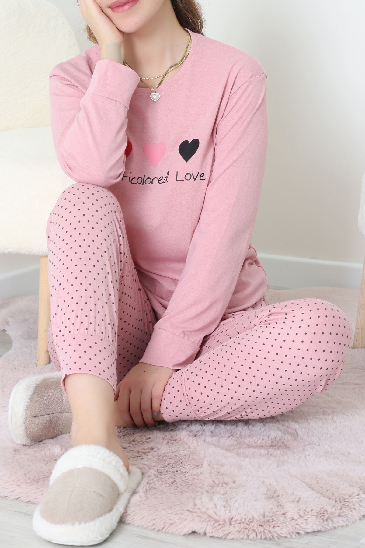 Süprem Kumaş Mevsimlik Pijama Takımı Bordo Pembe - 31897.1961.