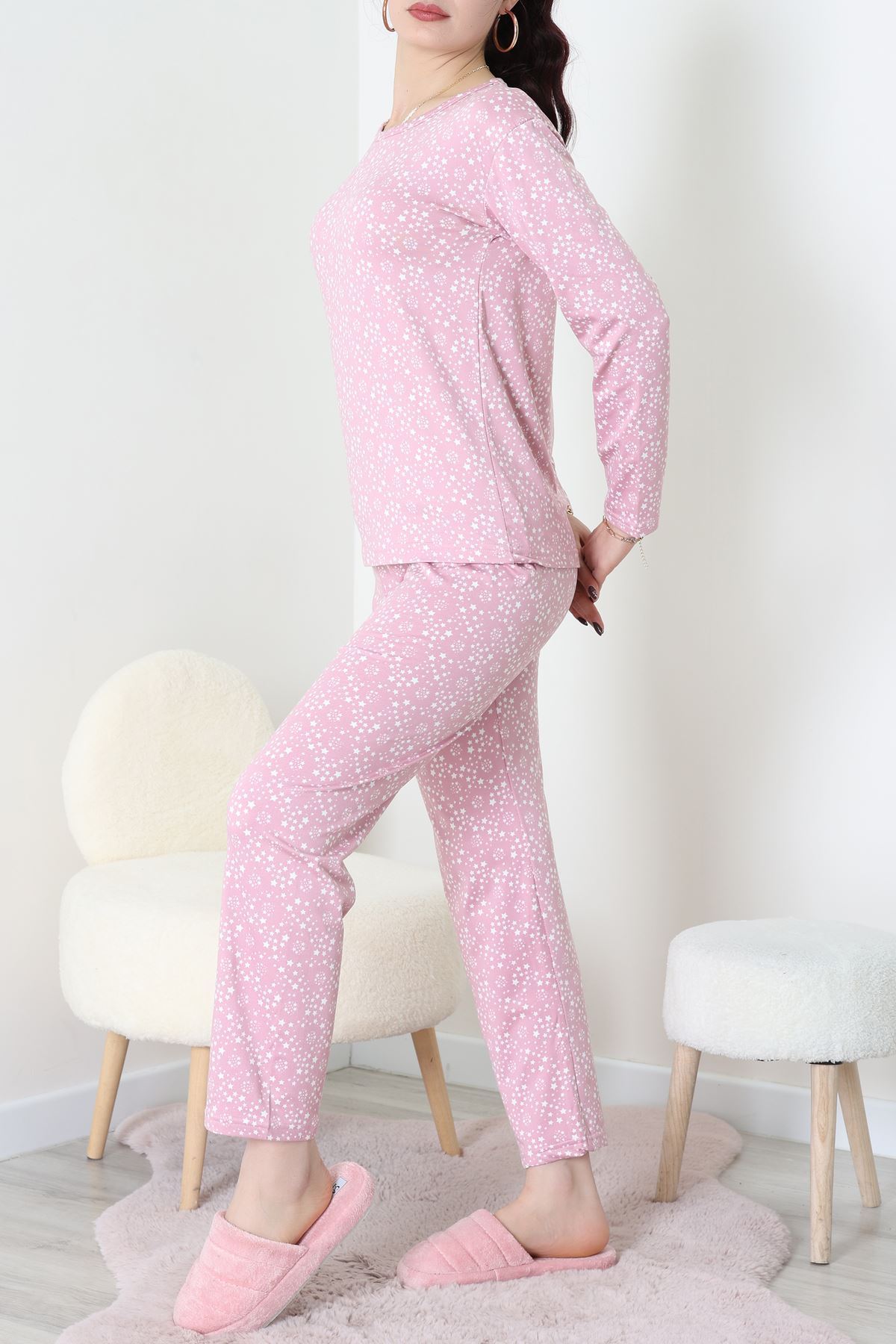 Sandy Alt Üst Aynı Pijama Takımı Pudrayıldız - 52166.1048.