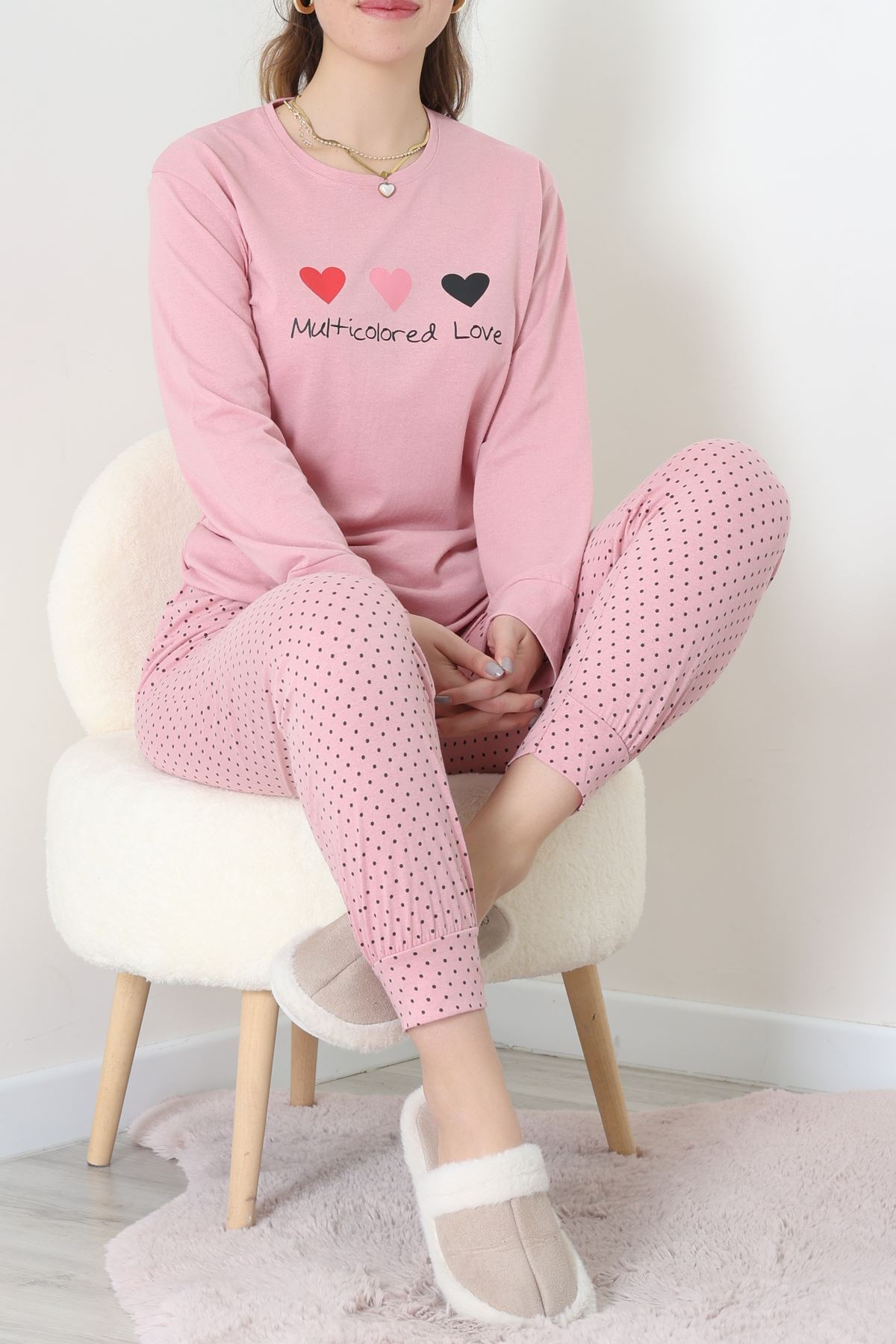 Süprem Kumaş Mevsimlik Pijama Takımı Bordo Pembe - 31897.1961.