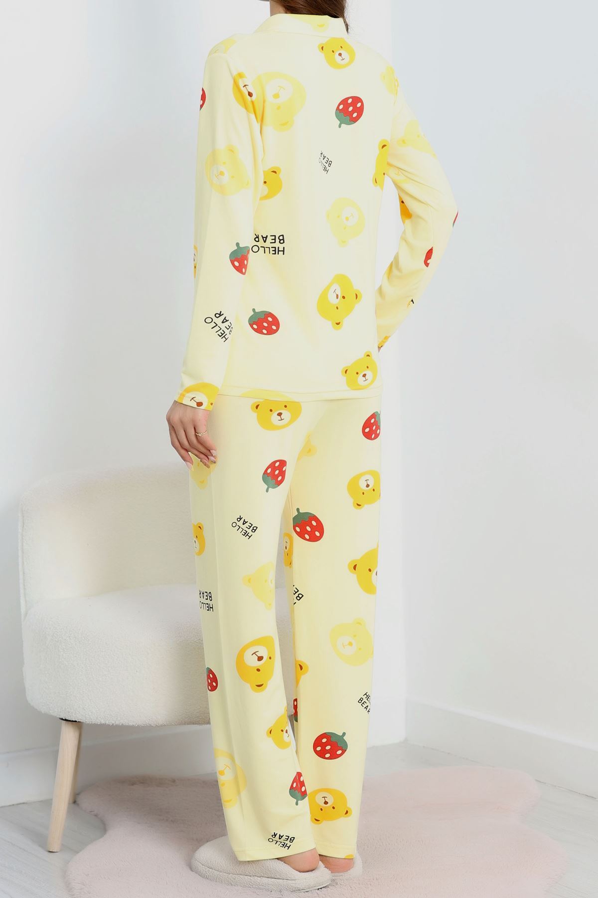 Soft Milan Düğmeli Pijama Takımı Sarı - 7511.1287.