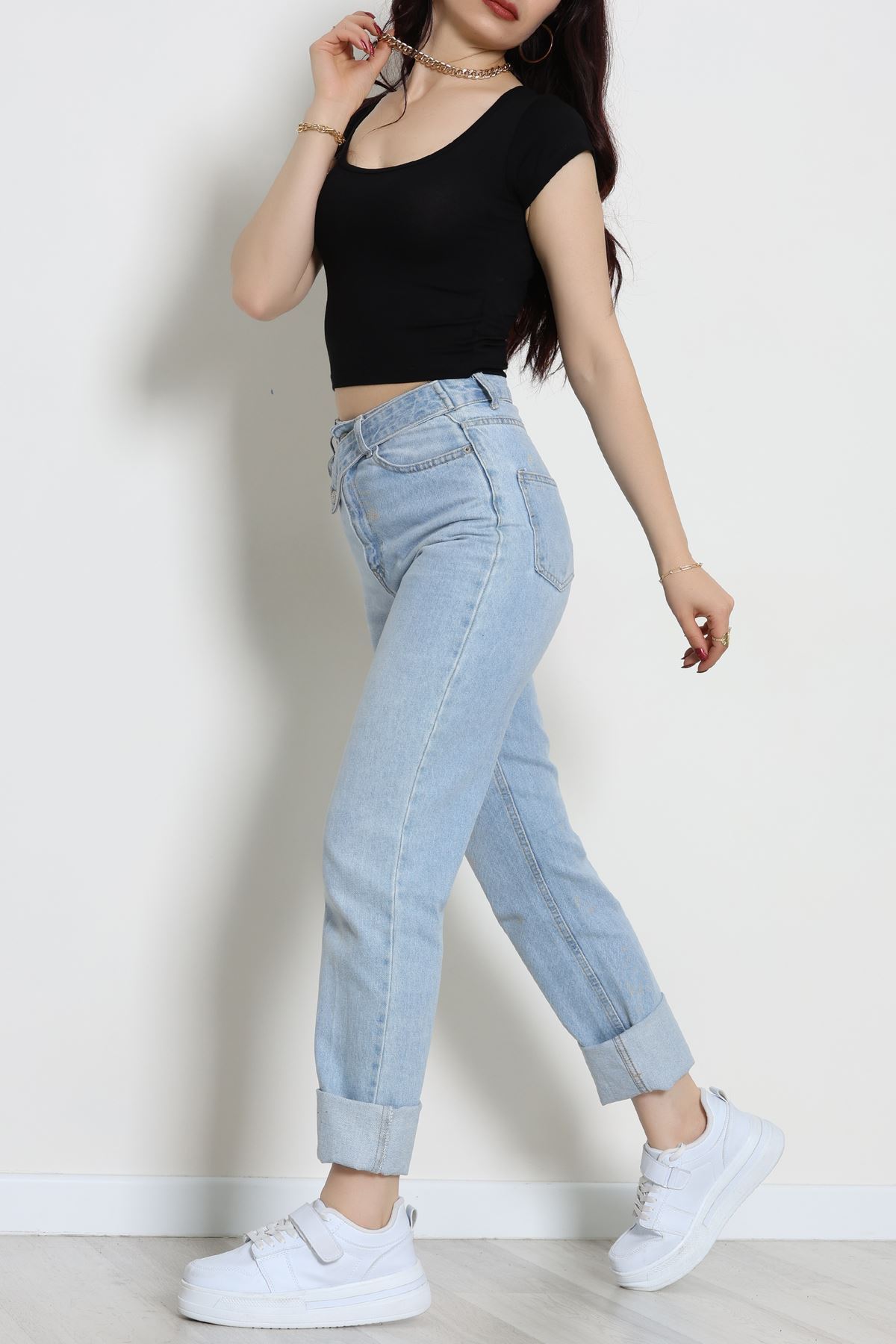 Viskon Yuvarlak Yaka Kısa Kollu Body Siyah - 7100.2127.