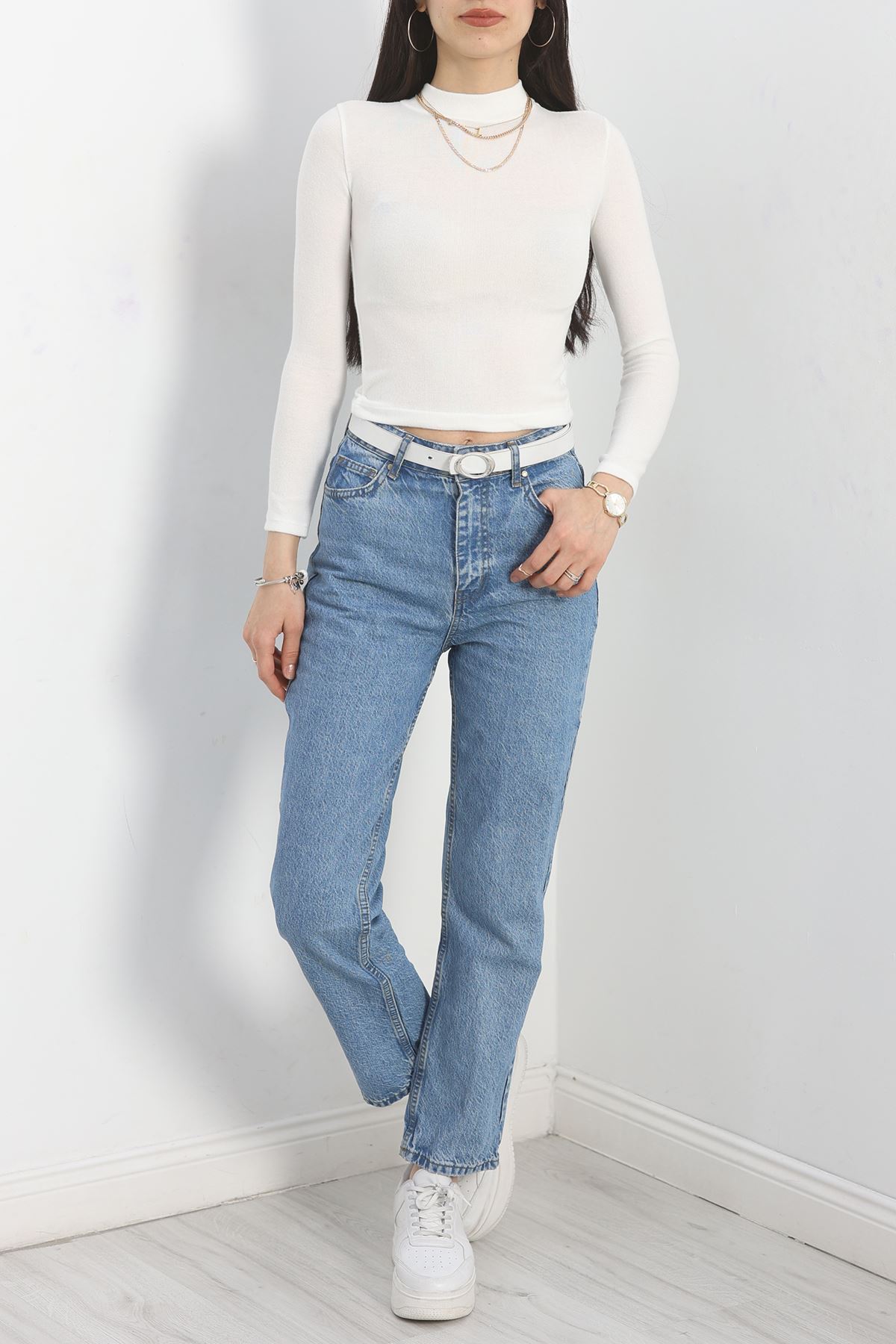 Dik Yaka Yumoş Body Ekru - 50205.1723.