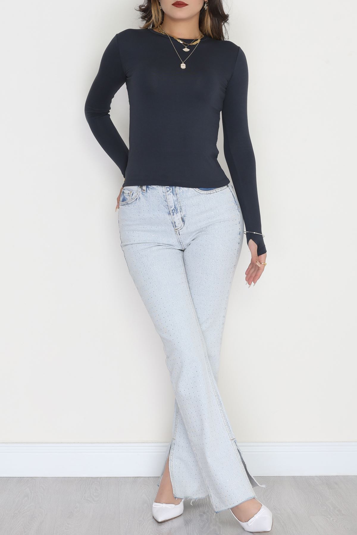 Parmak Geçmeli Viskon Body Antrasit - 40075.599.