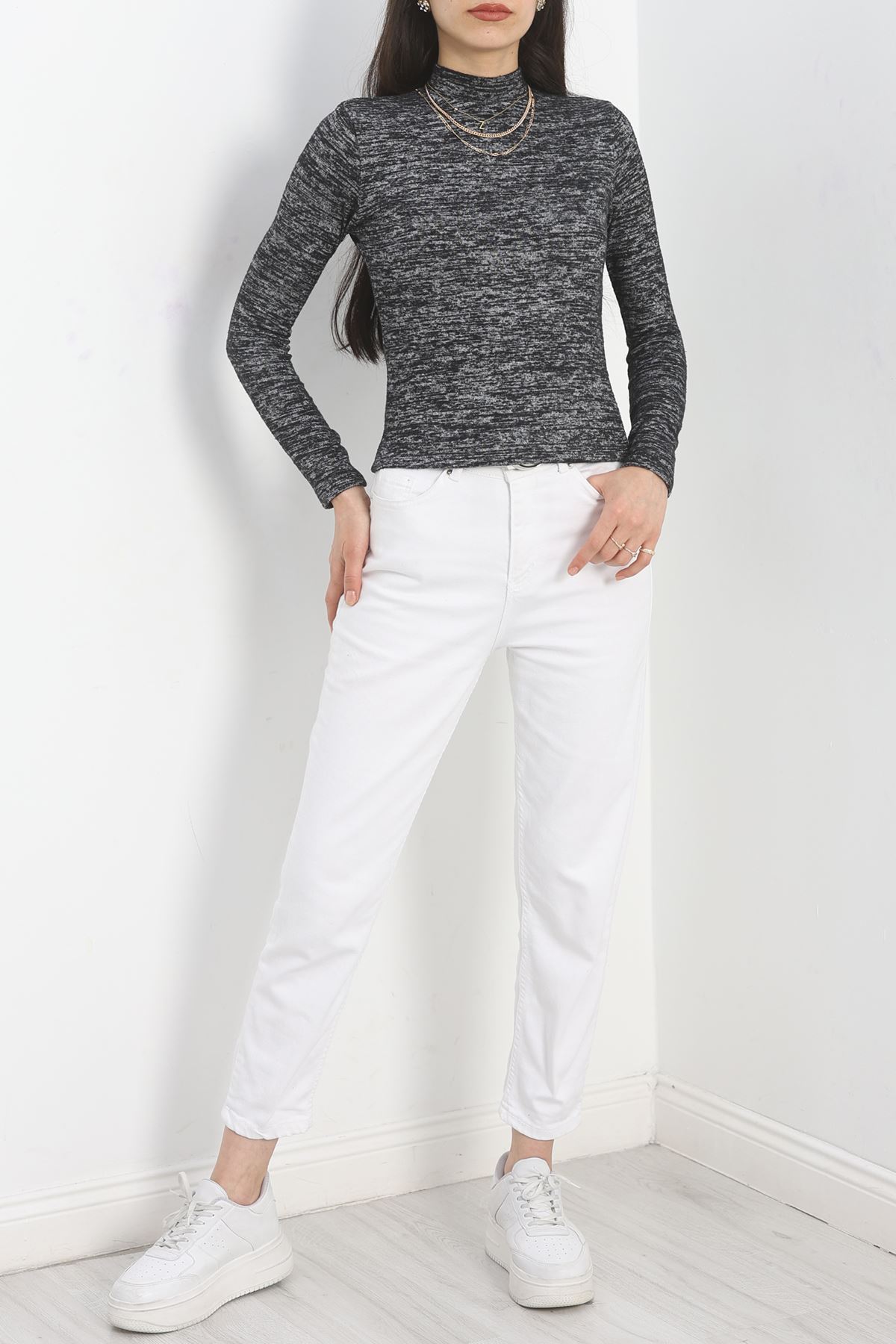 Dik Yaka Yumoş Body Siyahfüme - 50205.1723.