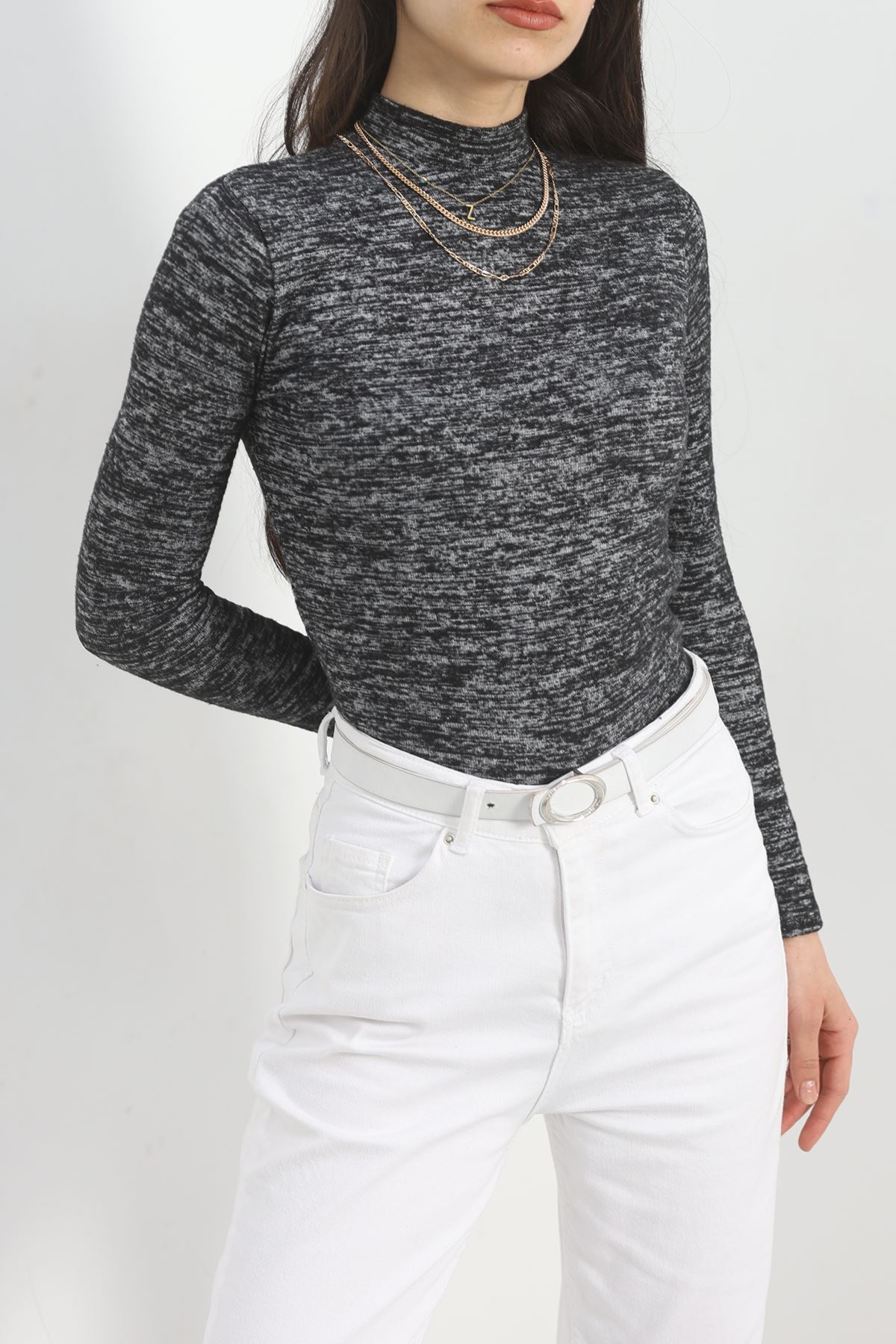 Dik Yaka Yumoş Body Siyahfüme - 50205.1723.