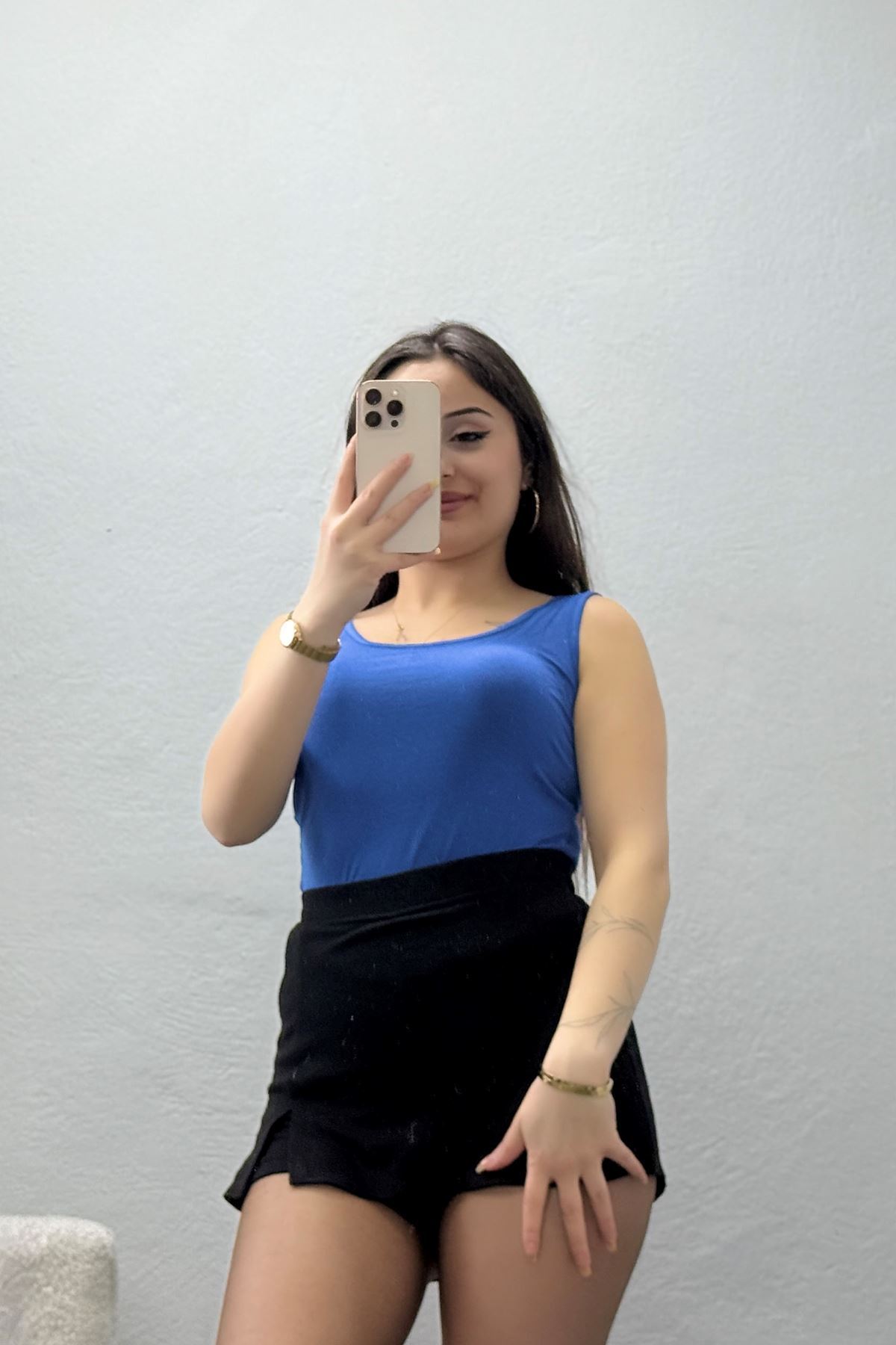 Viskon Kalın Askılı Atlet Mavi - 6400.2127.