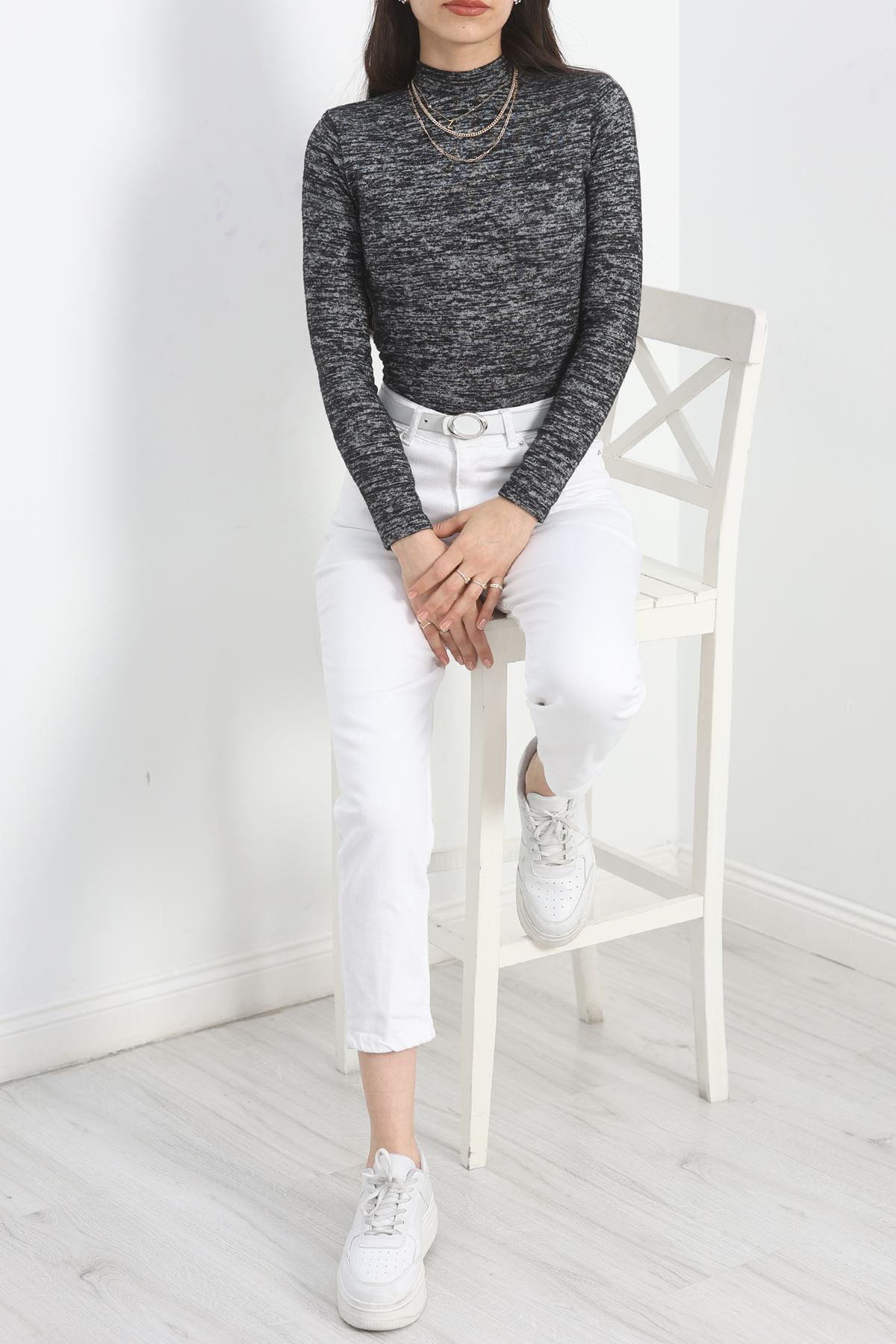 Dik Yaka Yumoş Body Siyahfüme - 50205.1723.