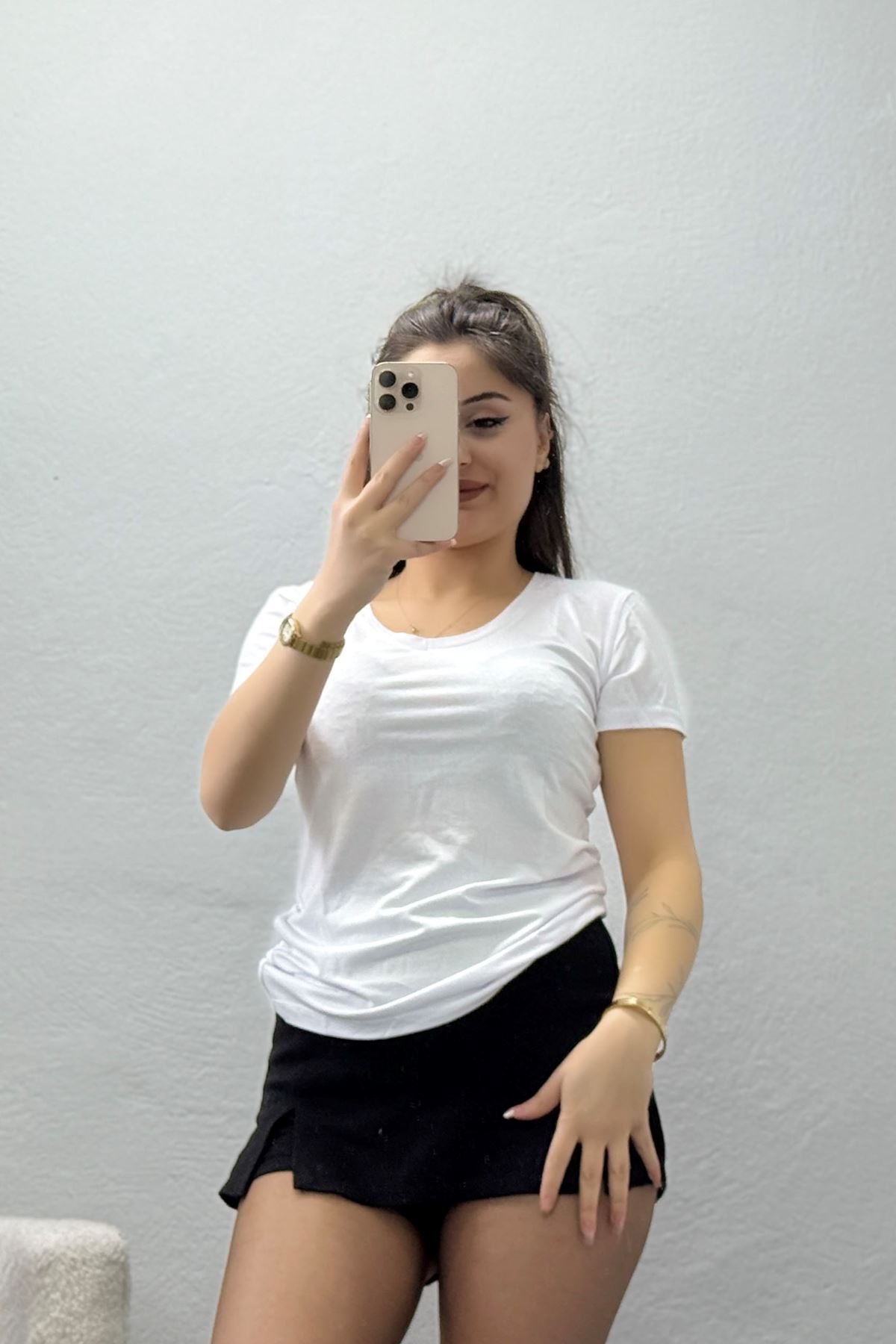 Viskon V Yaka Kısa Kollu Body Beyaz - 5000.2127.