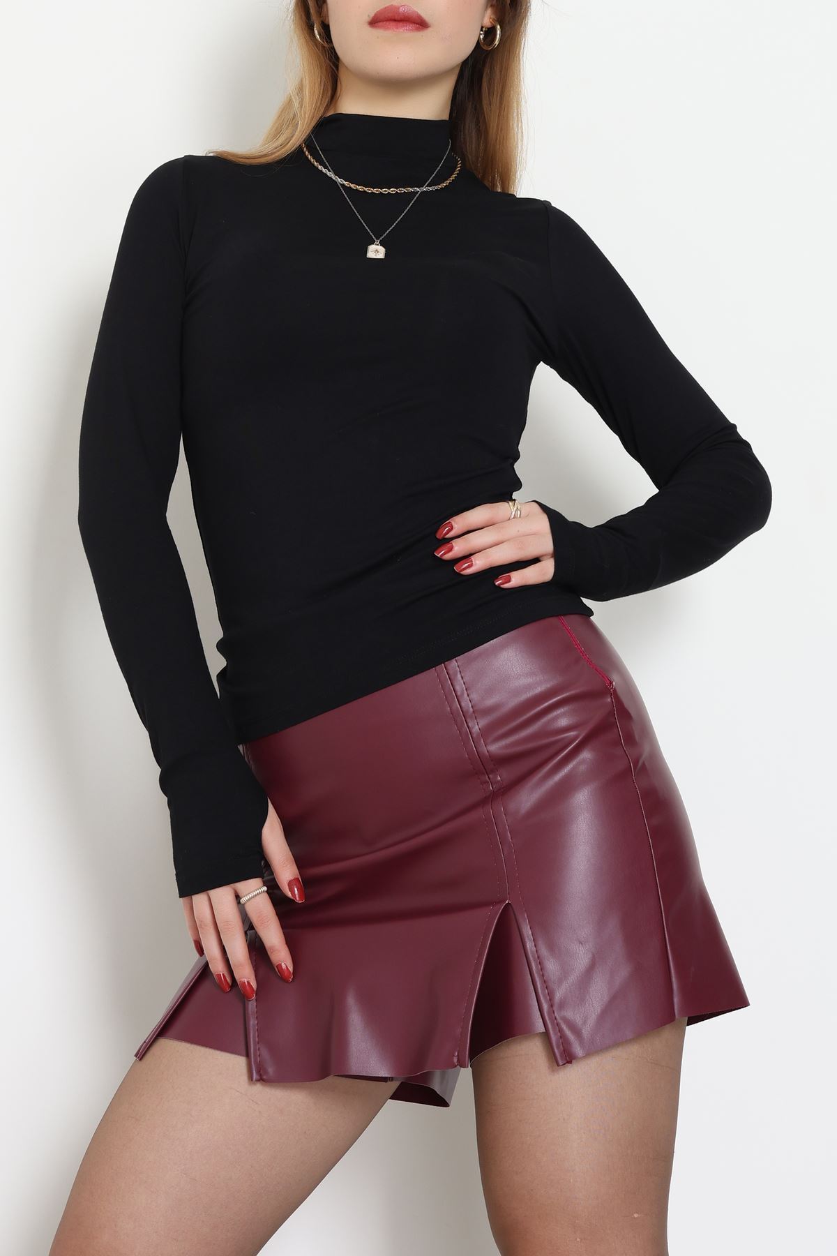 Parmak Geçmeli Bluz Siyah - 21756.200.