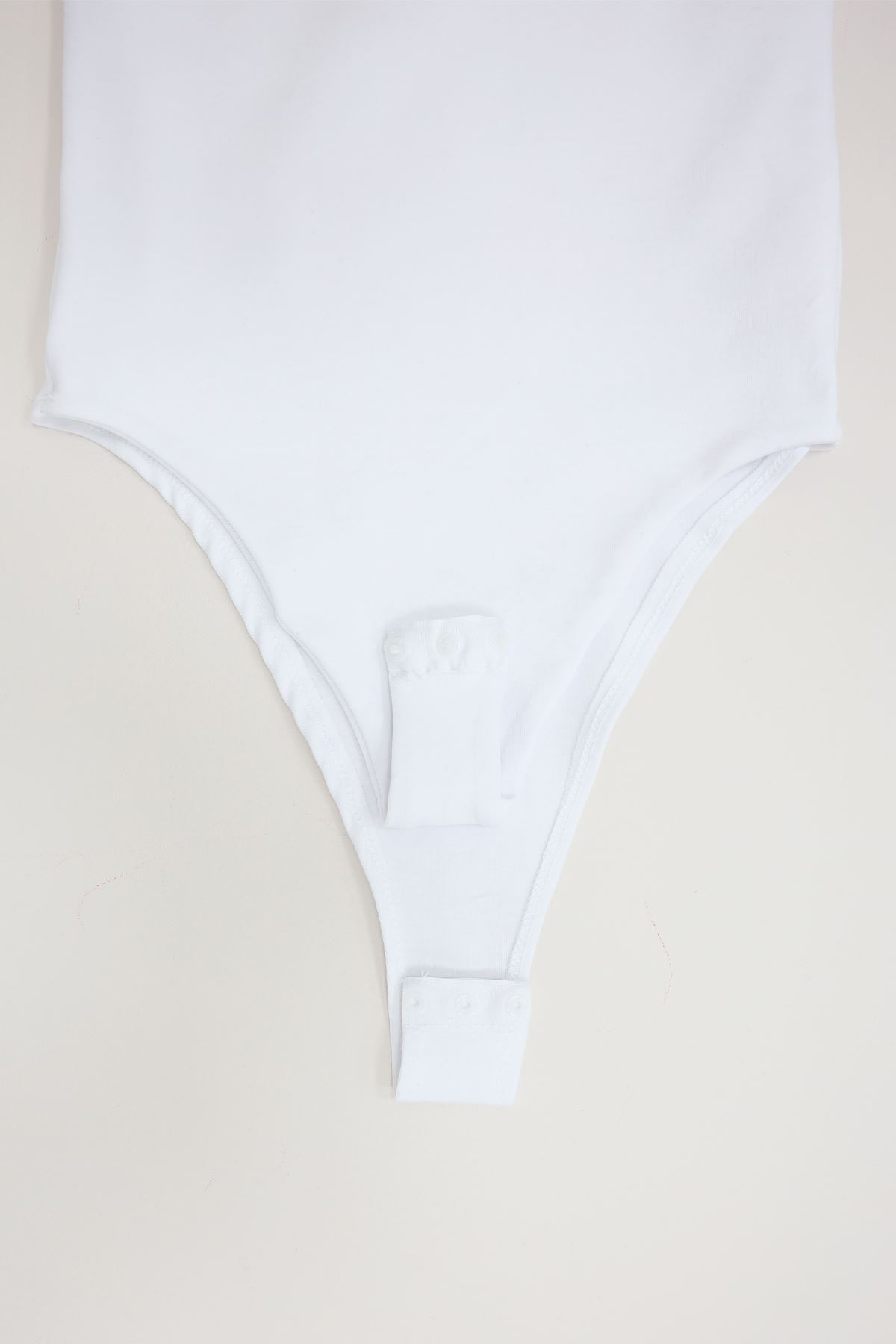 Sırtı Çapraz Askılı Bodysuit Beyaz - 71725.444.