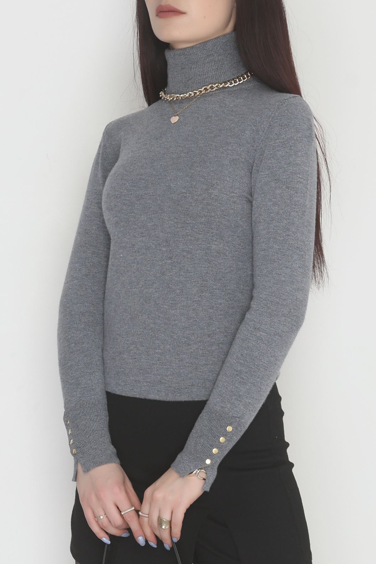 Viskon Elit Boğazlı Triko  Antrasit - 31057.1766.