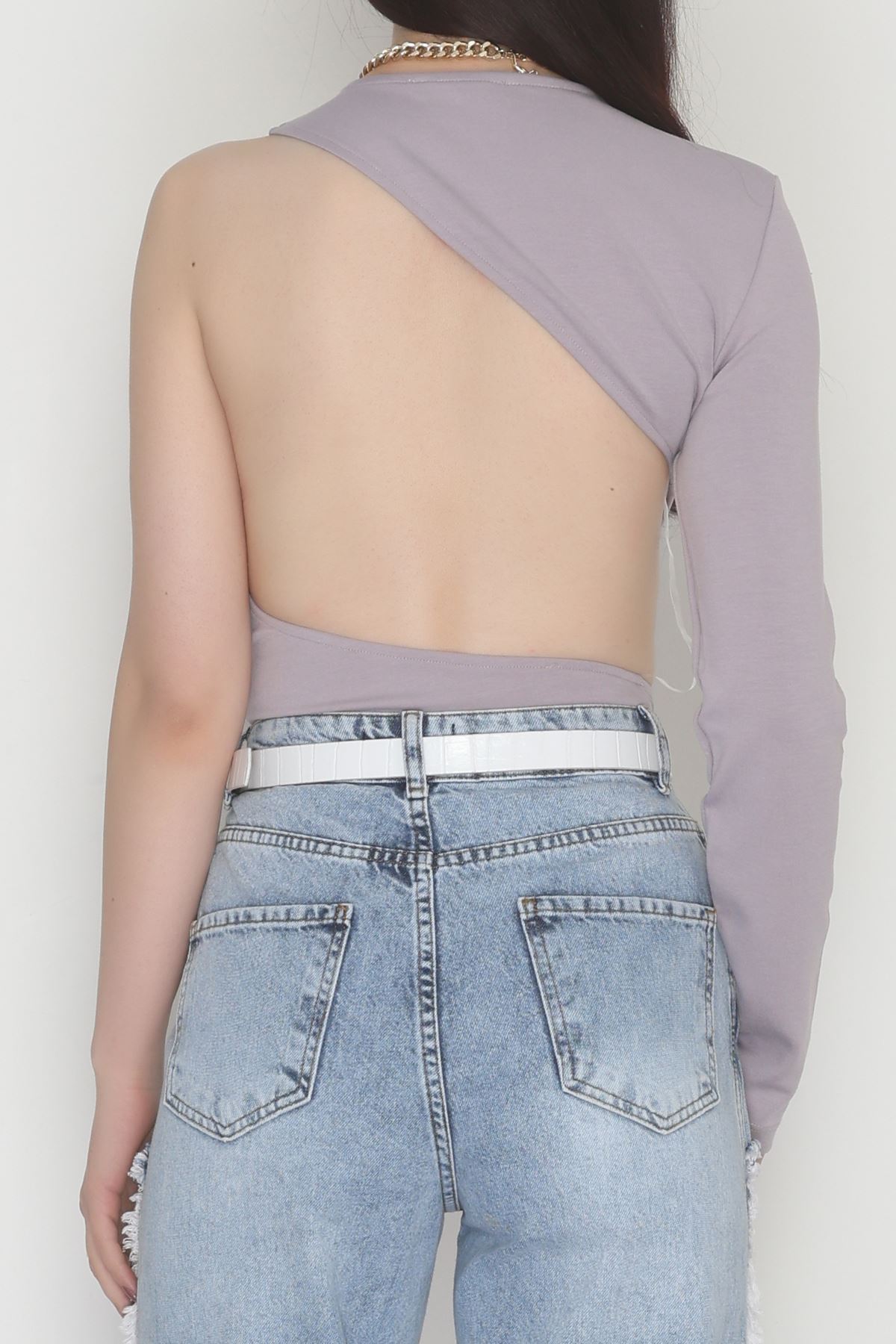 Tek Kollu Sırt Detay Bodysuıt Mermerlila - 71518.444.