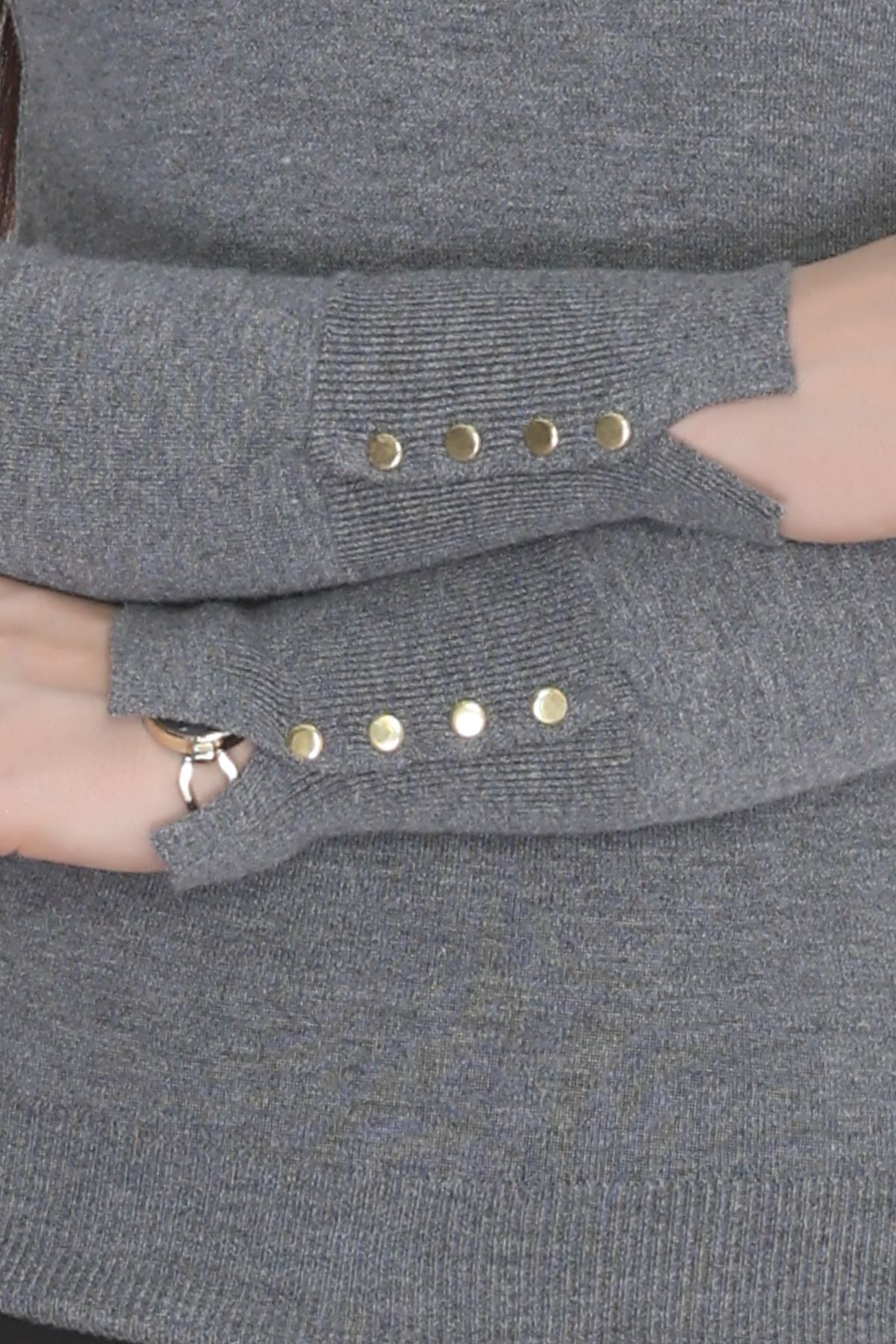 Viskon Elit Boğazlı Triko  Antrasit - 31057.1766.