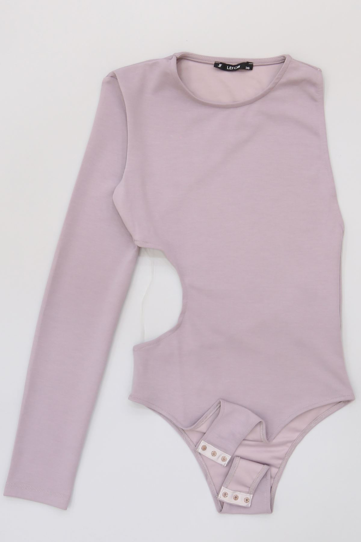 Tek Kollu Sırt Detay Bodysuıt Mermerlila - 71518.444.