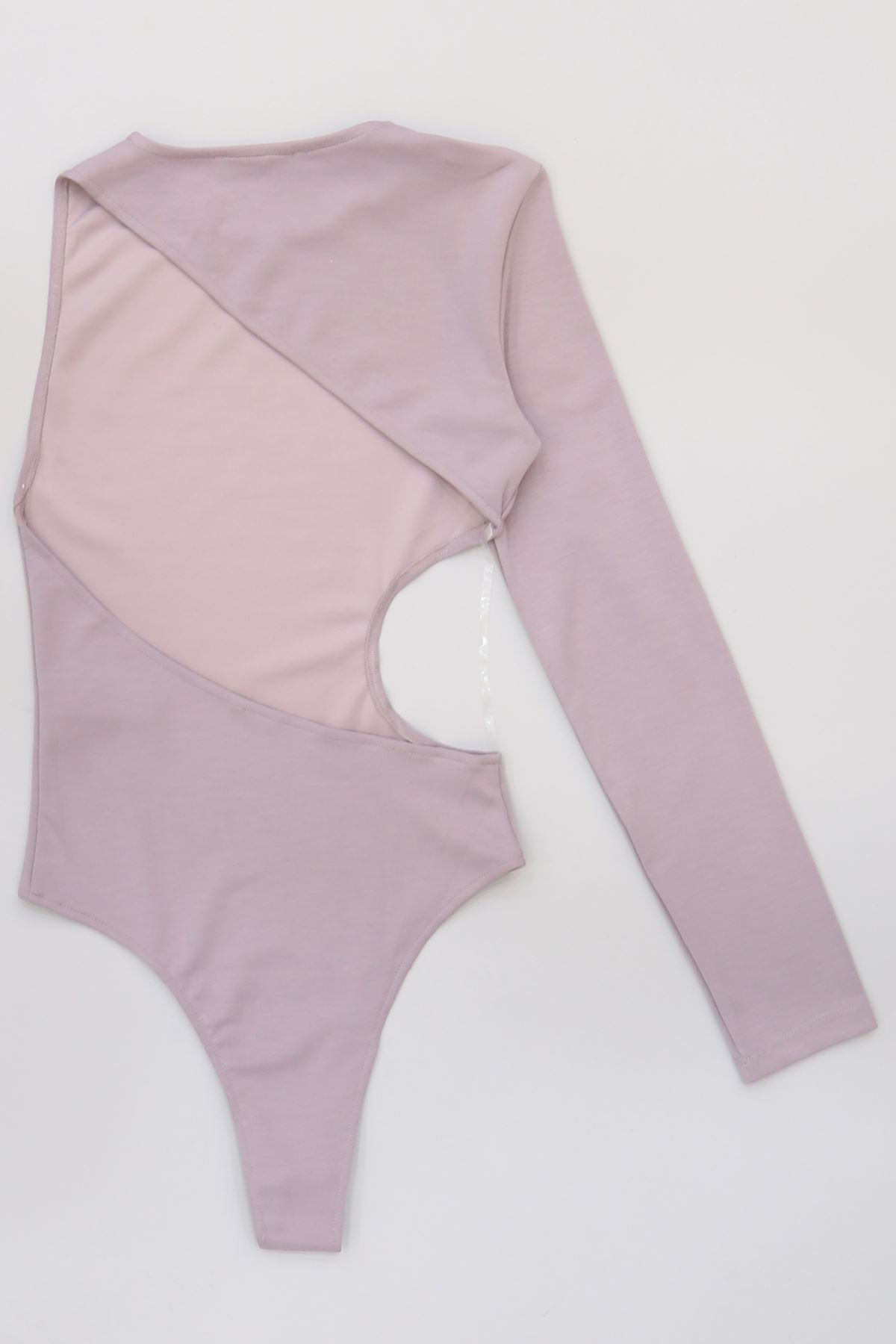 Tek Kollu Sırt Detay Bodysuıt Mermerlila - 71518.444.