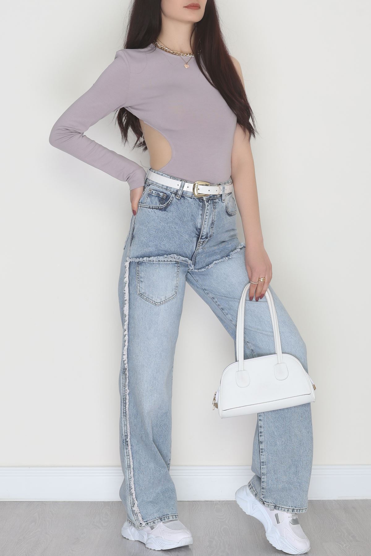 Tek Kollu Sırt Detay Bodysuıt Mermerlila - 71518.444.