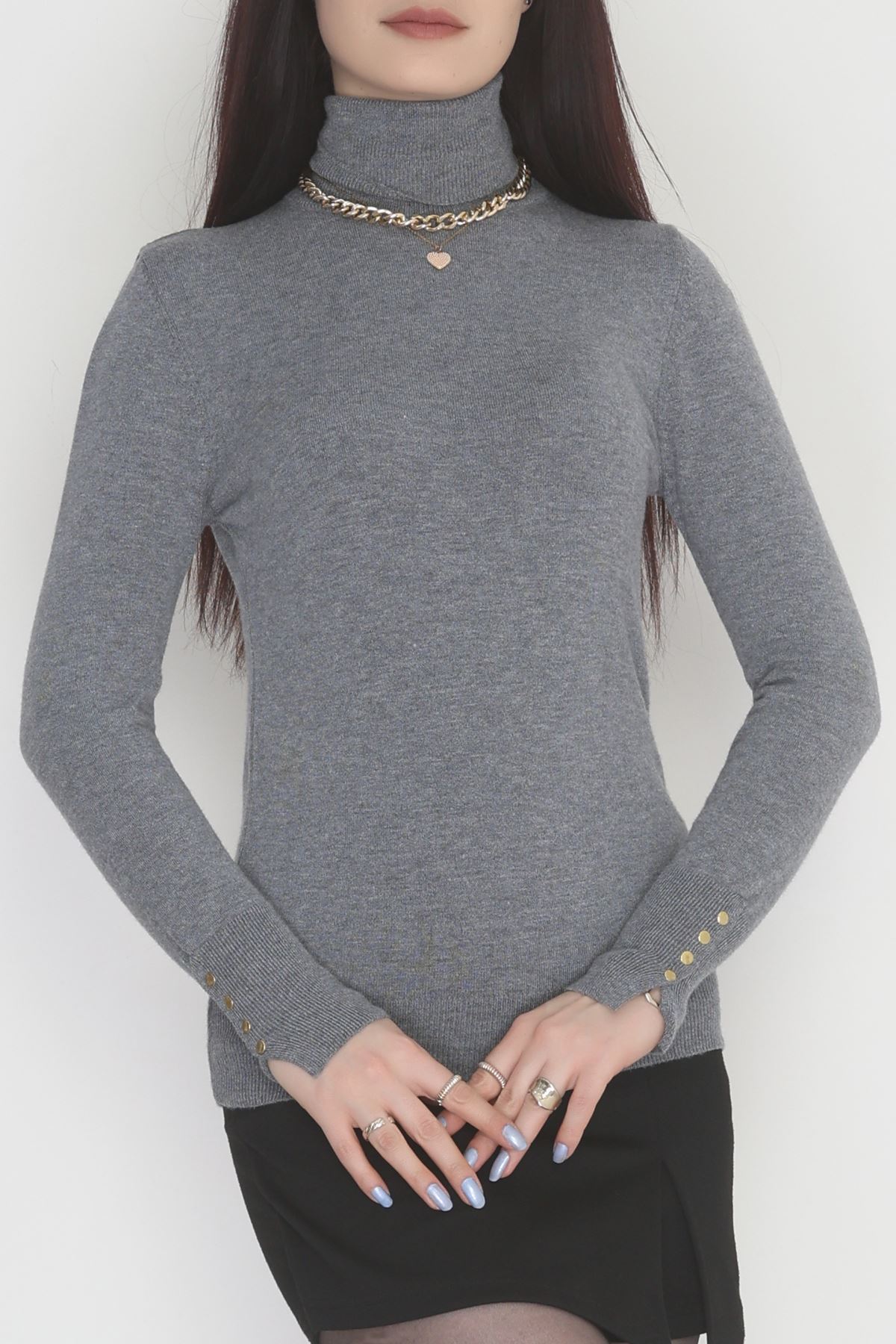 Viskon Elit Boğazlı Triko  Antrasit - 31057.1766.