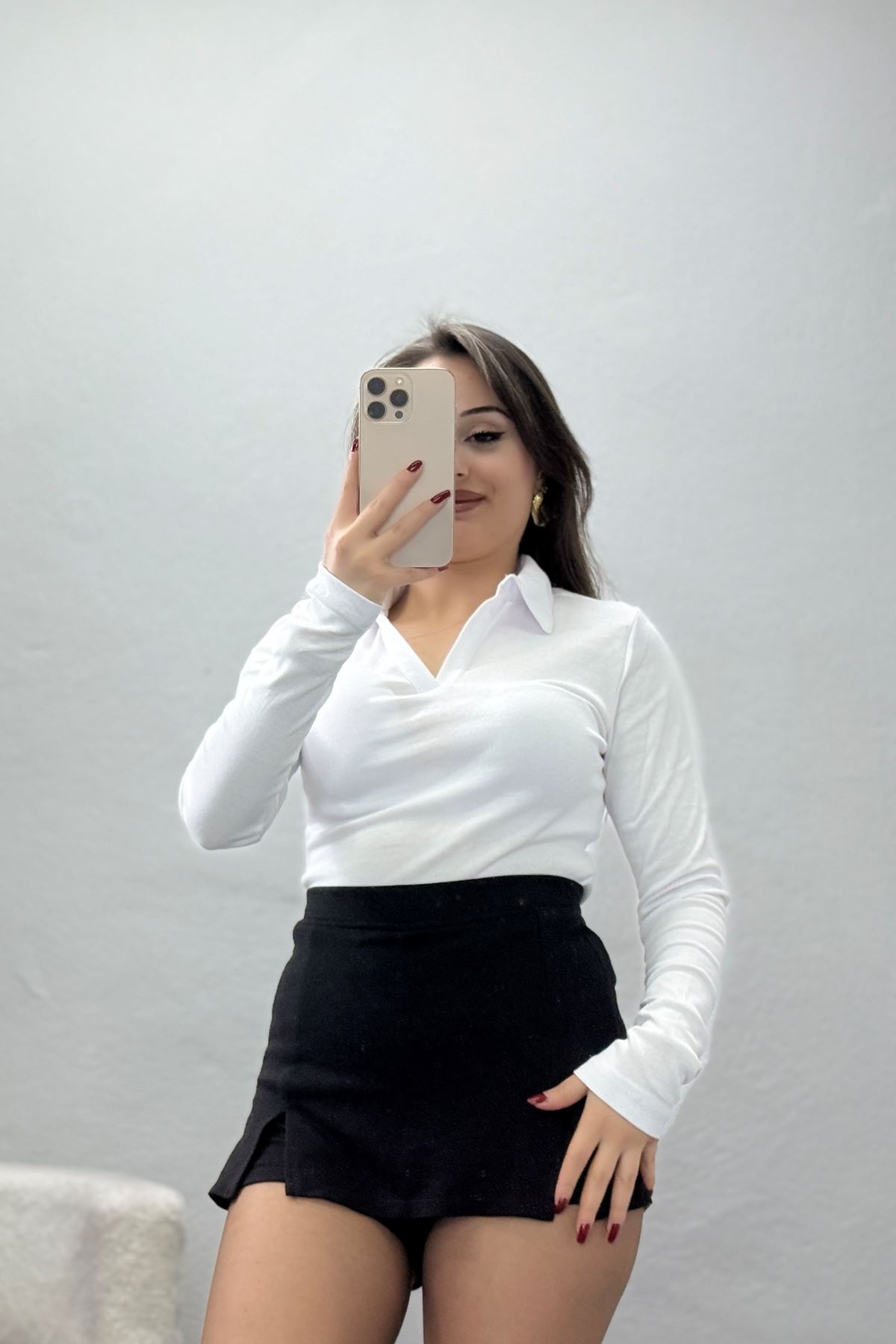 Ribana Kumaş Polo Yaka Body Beyaz - 21938.200.