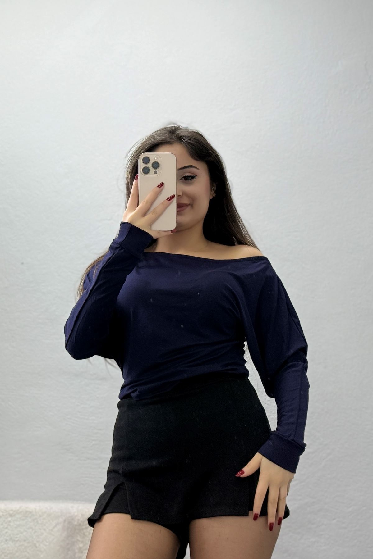 Kayık Yaka Viskon Body Lacivert - 42777.599.