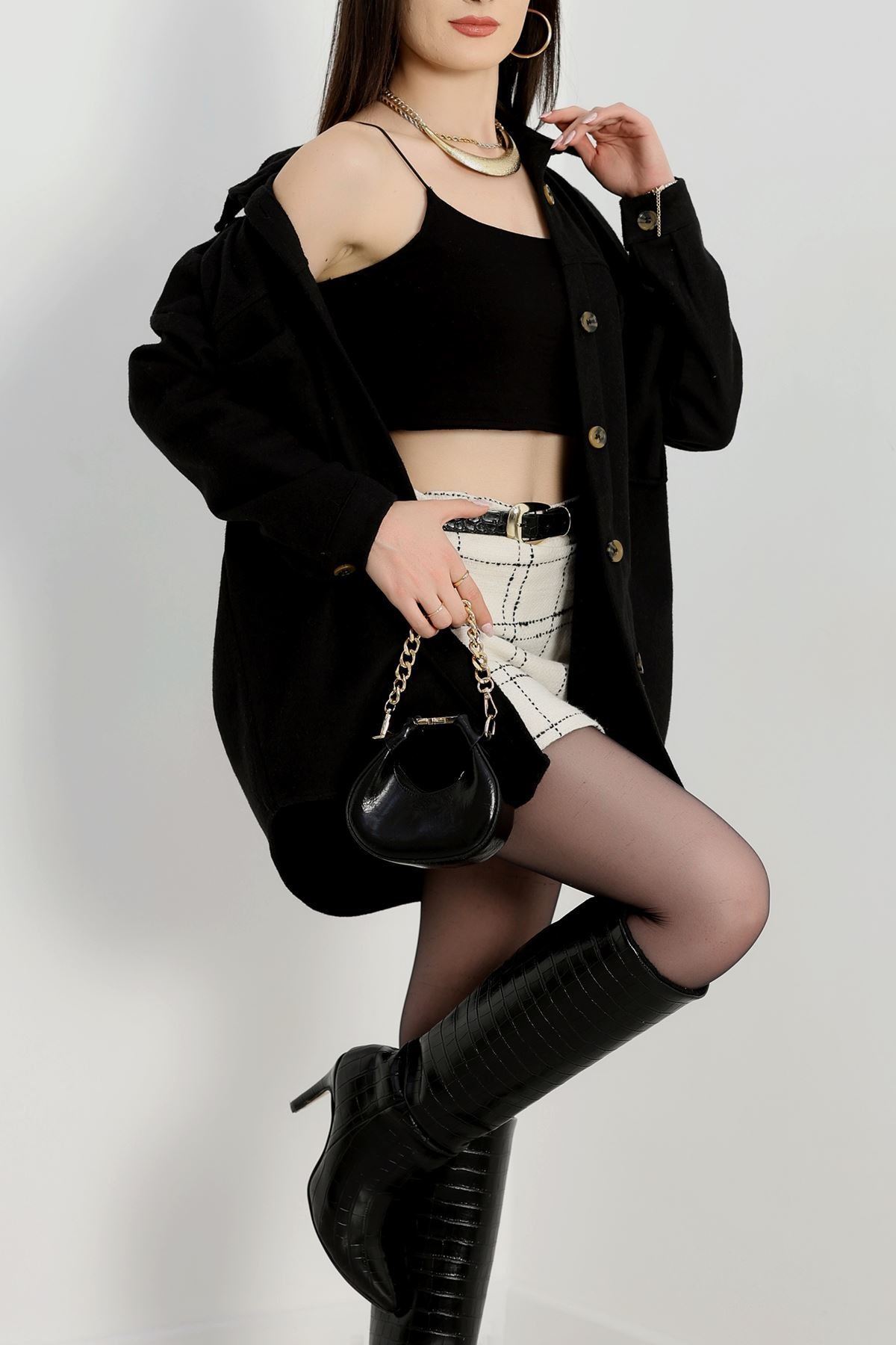 Çift Cep Kaşe Gömlek Siyah - 20258.1775.