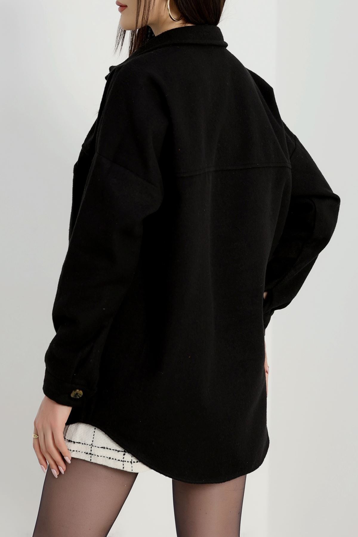 Çift Cep Kaşe Gömlek Siyah - 20258.1775.