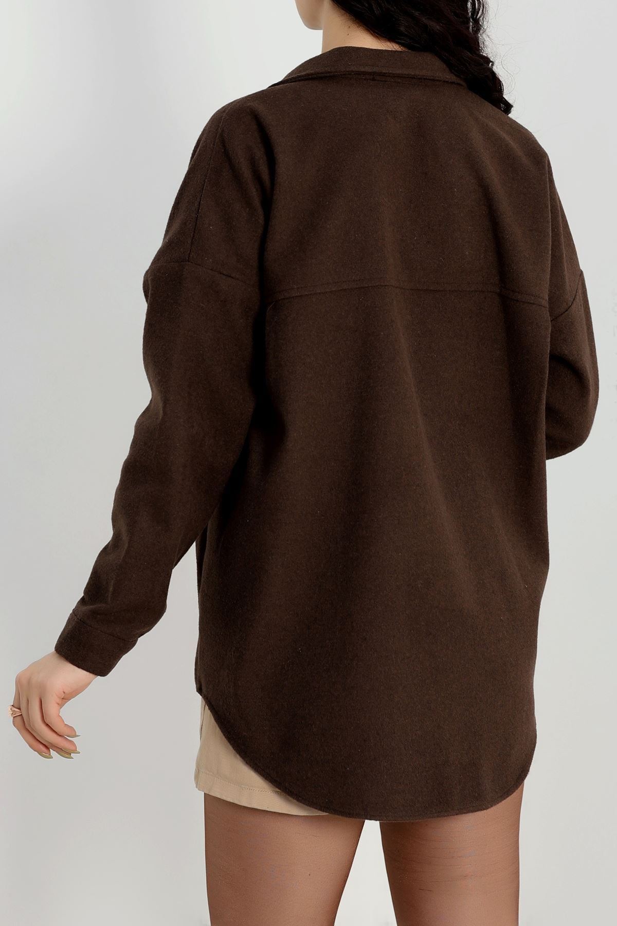 Çift Cep Kaşe Gömlek Acıkahve - 20258.1775.