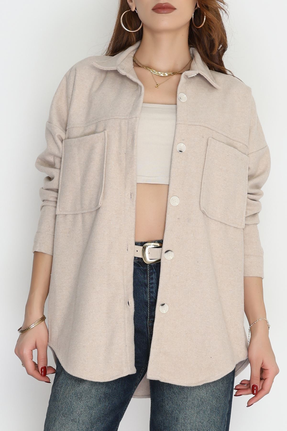 Çift Cep Kaşe Gömlek Taş - 20258.1775.