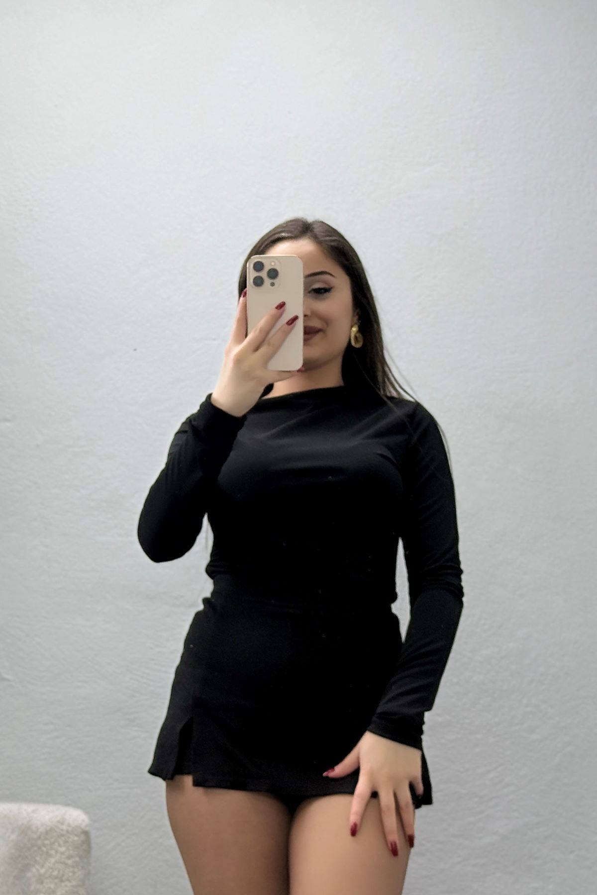 Sandy Kayık Kaya Bluz Siyah - 42802.1949.