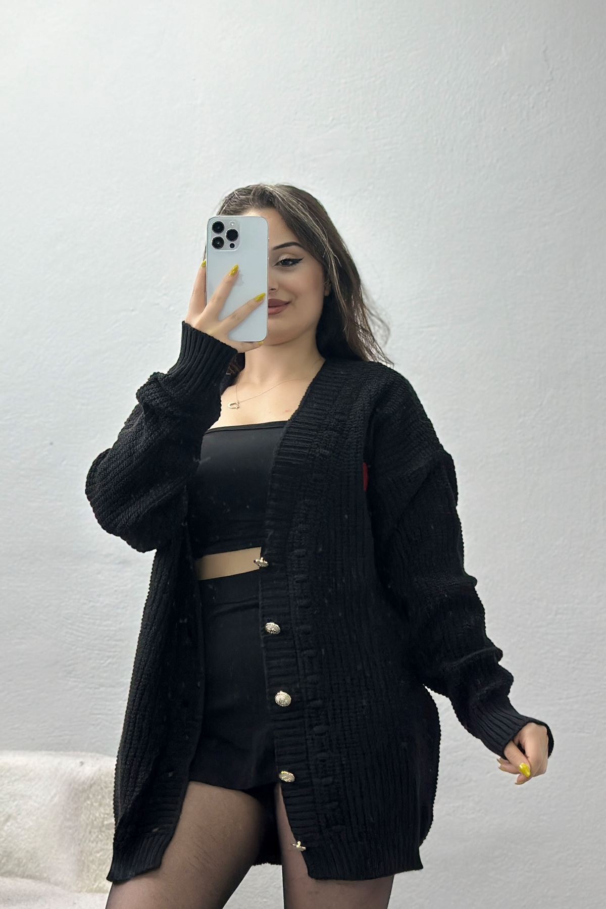 Ponponlu Hırka Siyah - 382.1577.