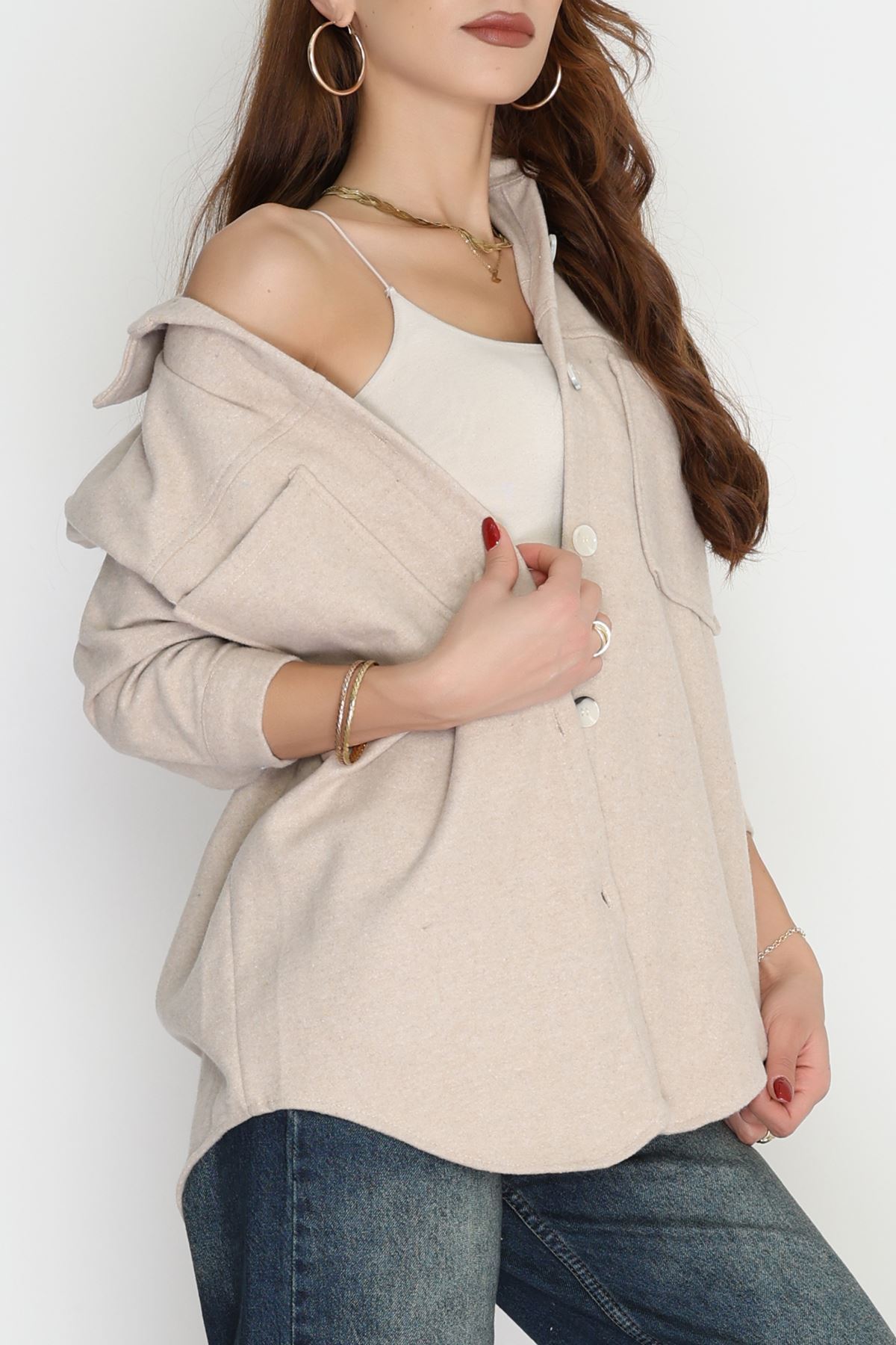 Çift Cep Kaşe Gömlek Taş - 20258.1775.