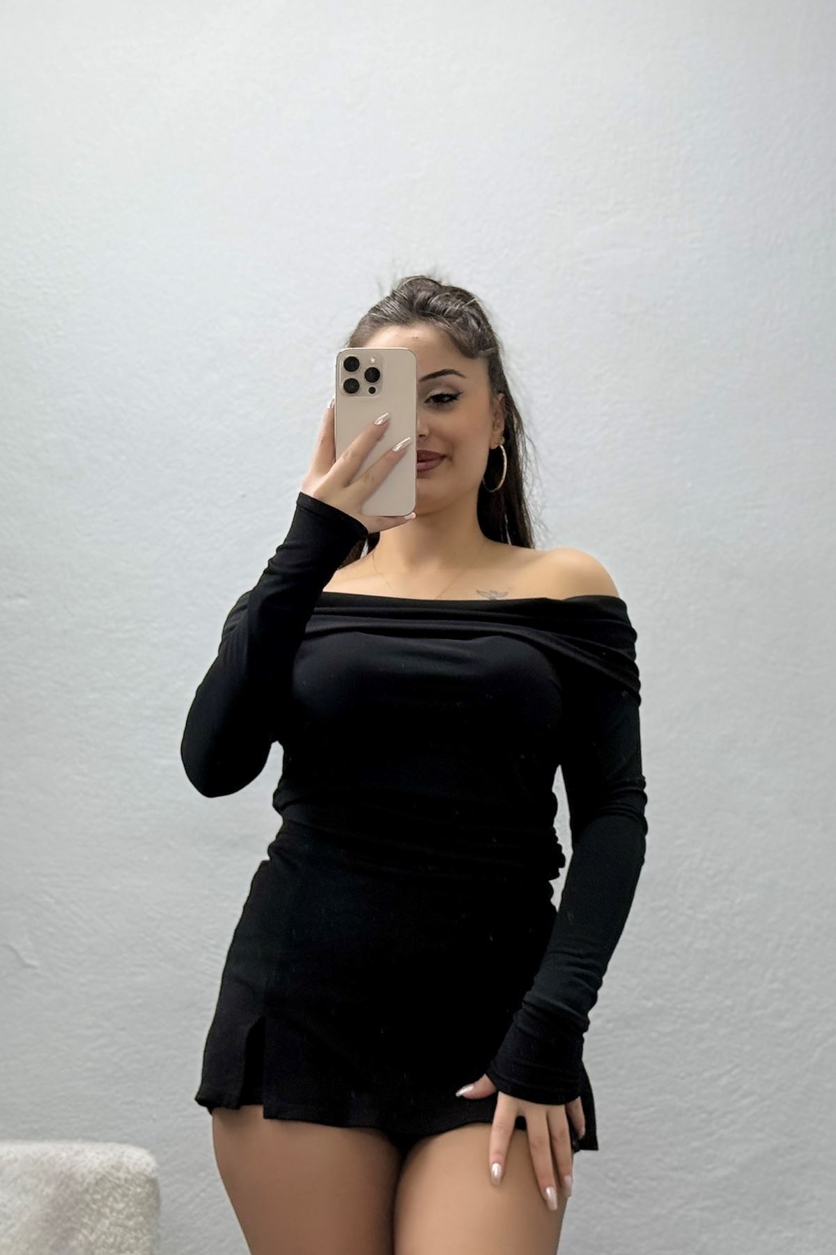 Sandy Madonna Yaka Bluz Siyah - 42804.1949.