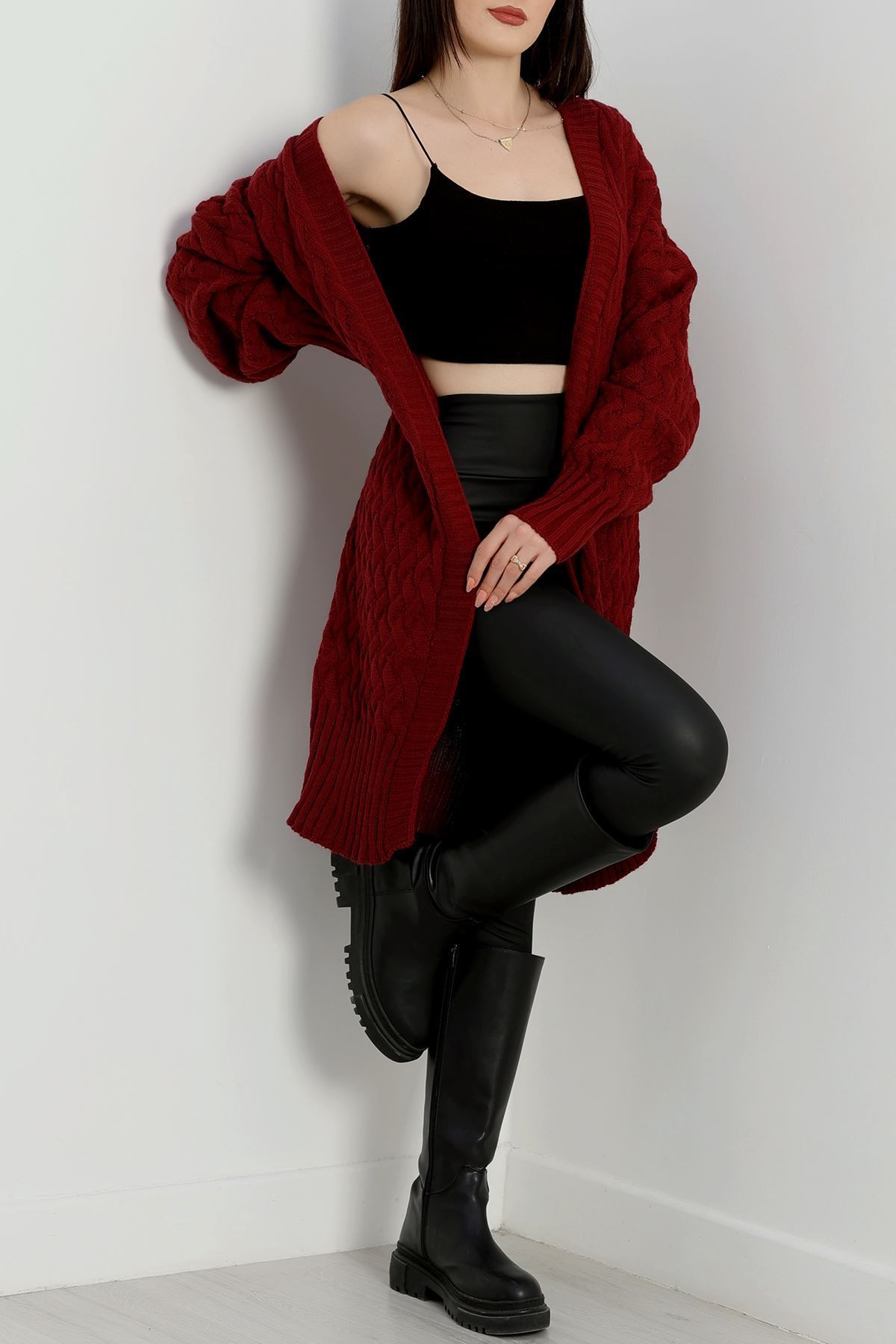 Triko Hırka Bordo - 370.1577.