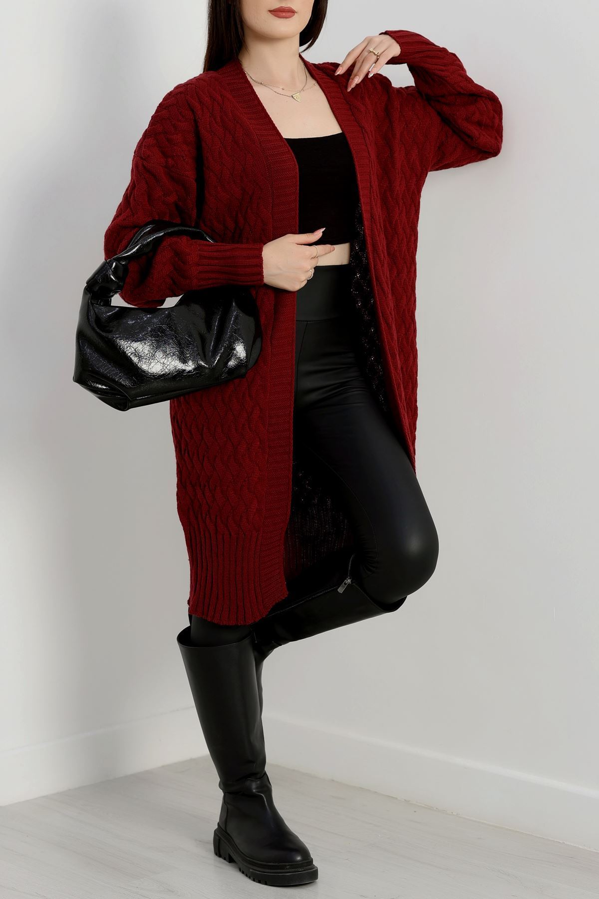 Triko Hırka Bordo - 370.1577.