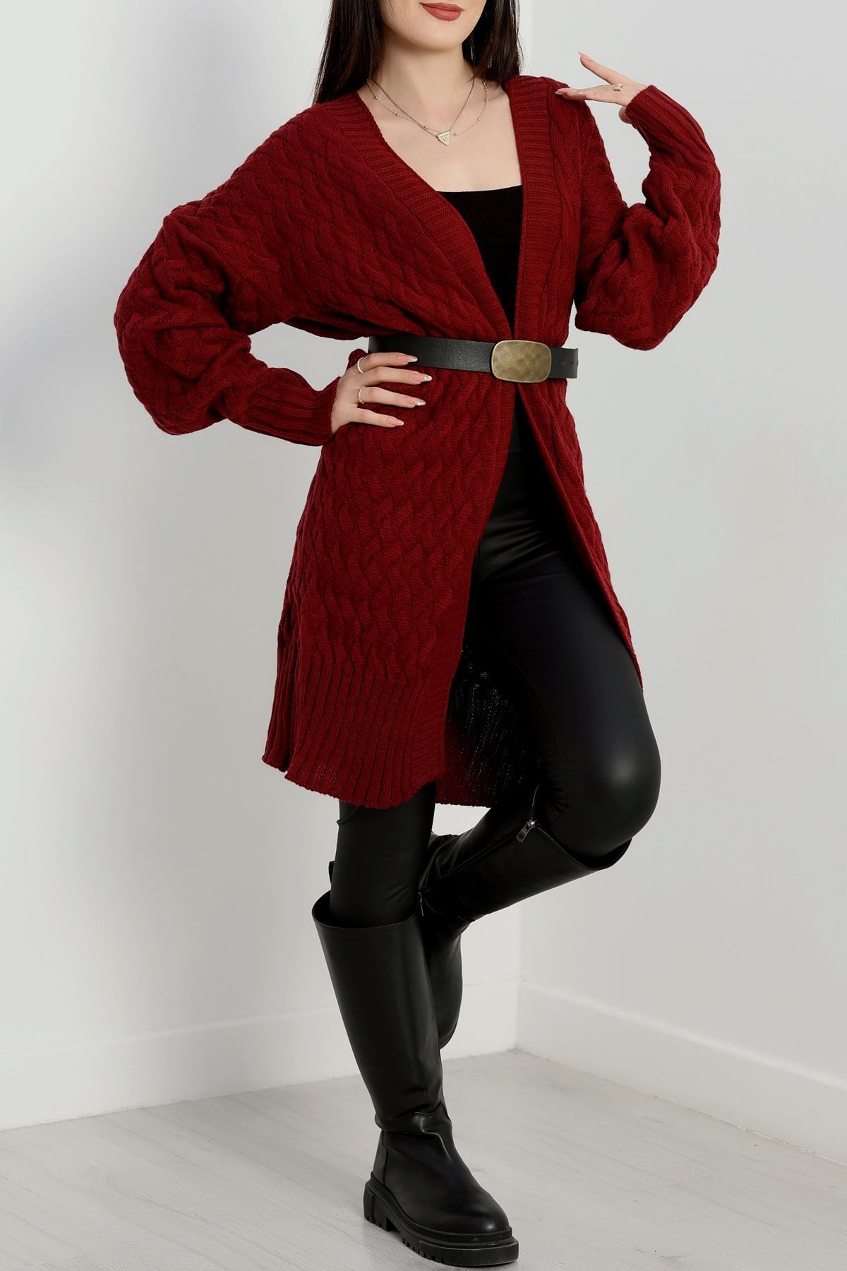 Triko Hırka Bordo - 370.1577.