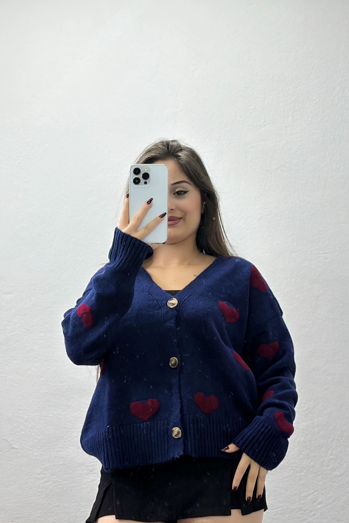 Şardonlu Kalp Desenli Hırka Laci - 31063.1766.