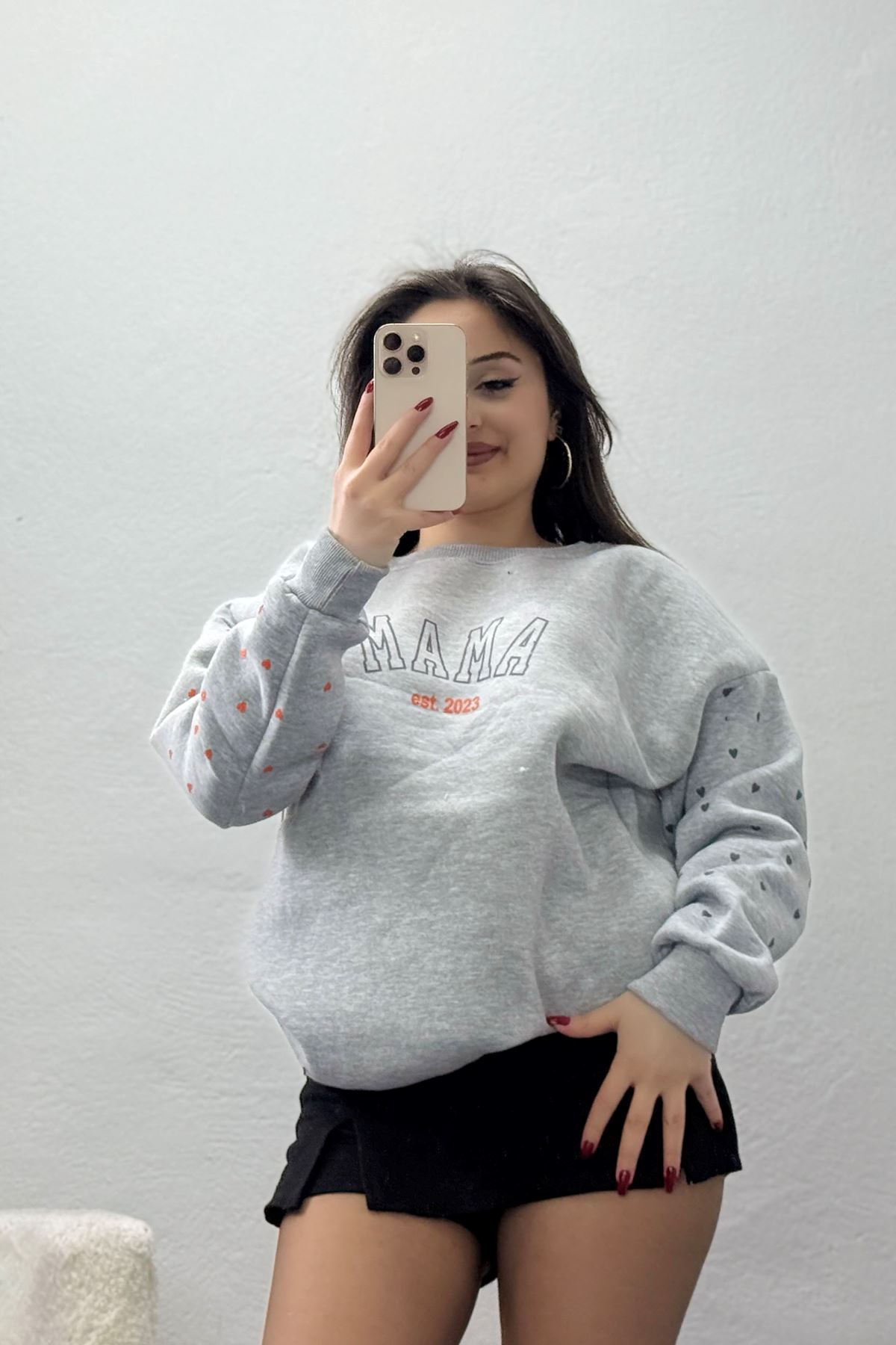 3 İplik Bisiklet Yaka Sweat Gri - 42238.1878.