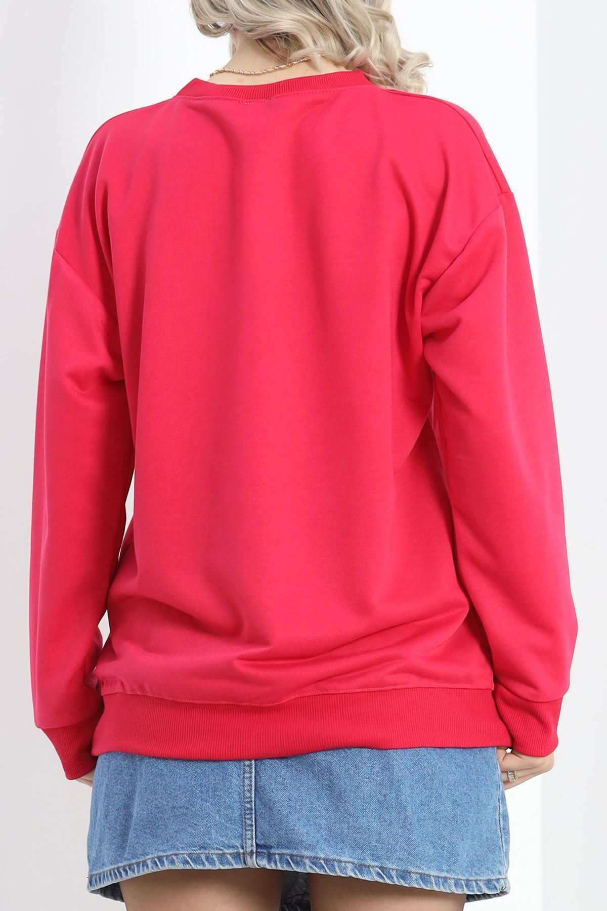 2 İp Bisiklet Yaka Sweat Fuşya - 20790.1878.