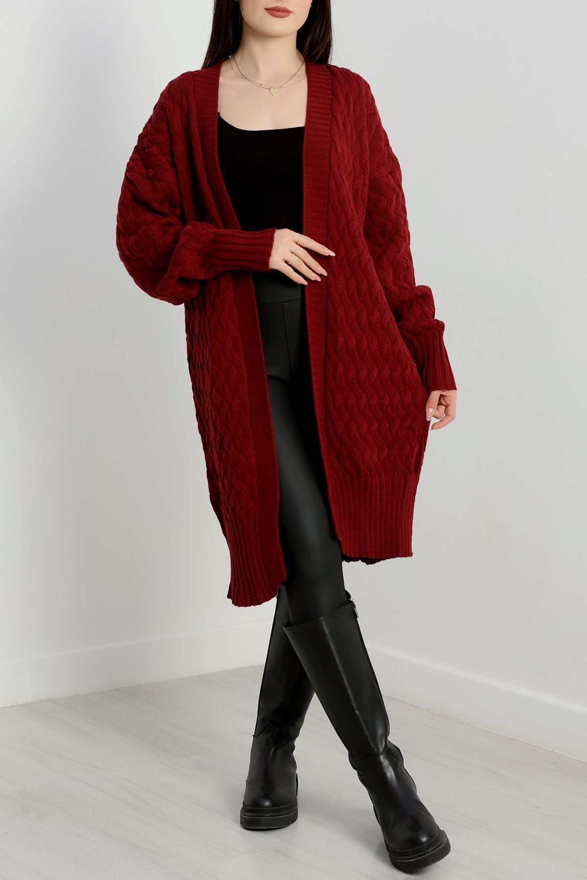 Triko Hırka Bordo - 370.1577.