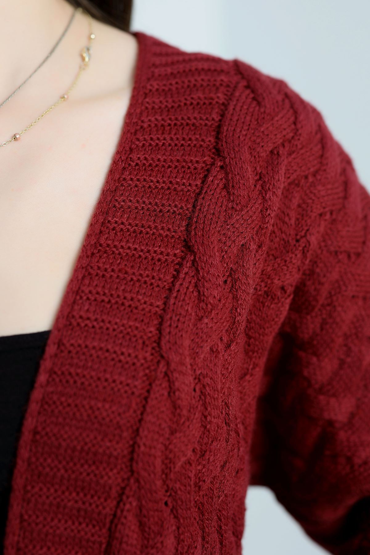 Triko Hırka Bordo - 370.1577.