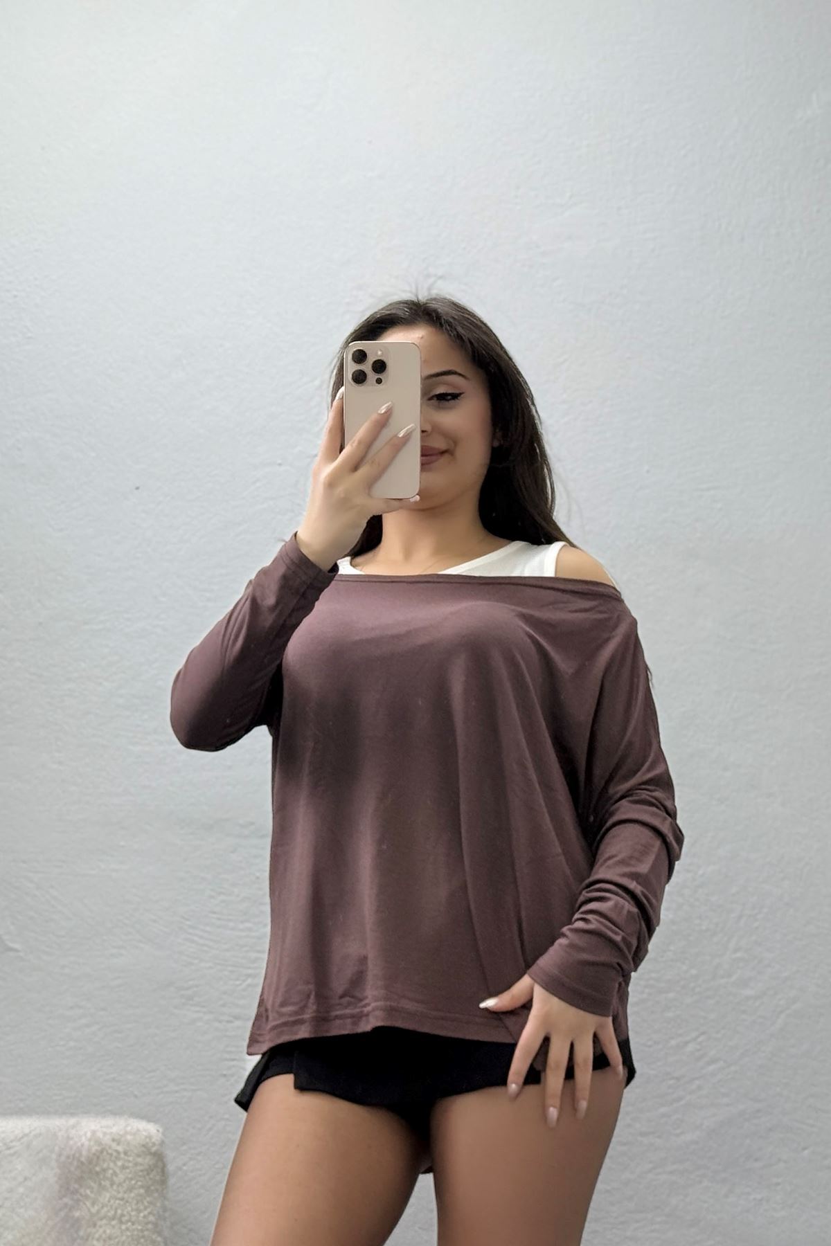 İçli Dışlı İkili Viskon Bluz Kahve - 70827.1095.