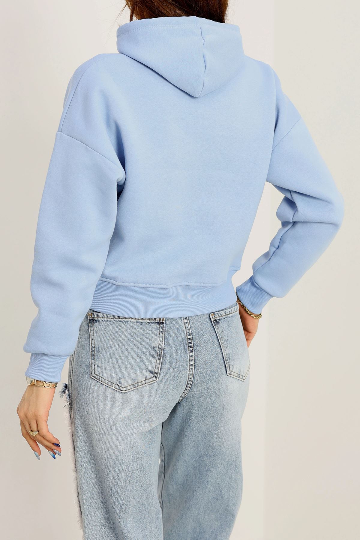 3 İplik Kapşonlu Crop Sweat Bebemavi1 - 20959.1878.