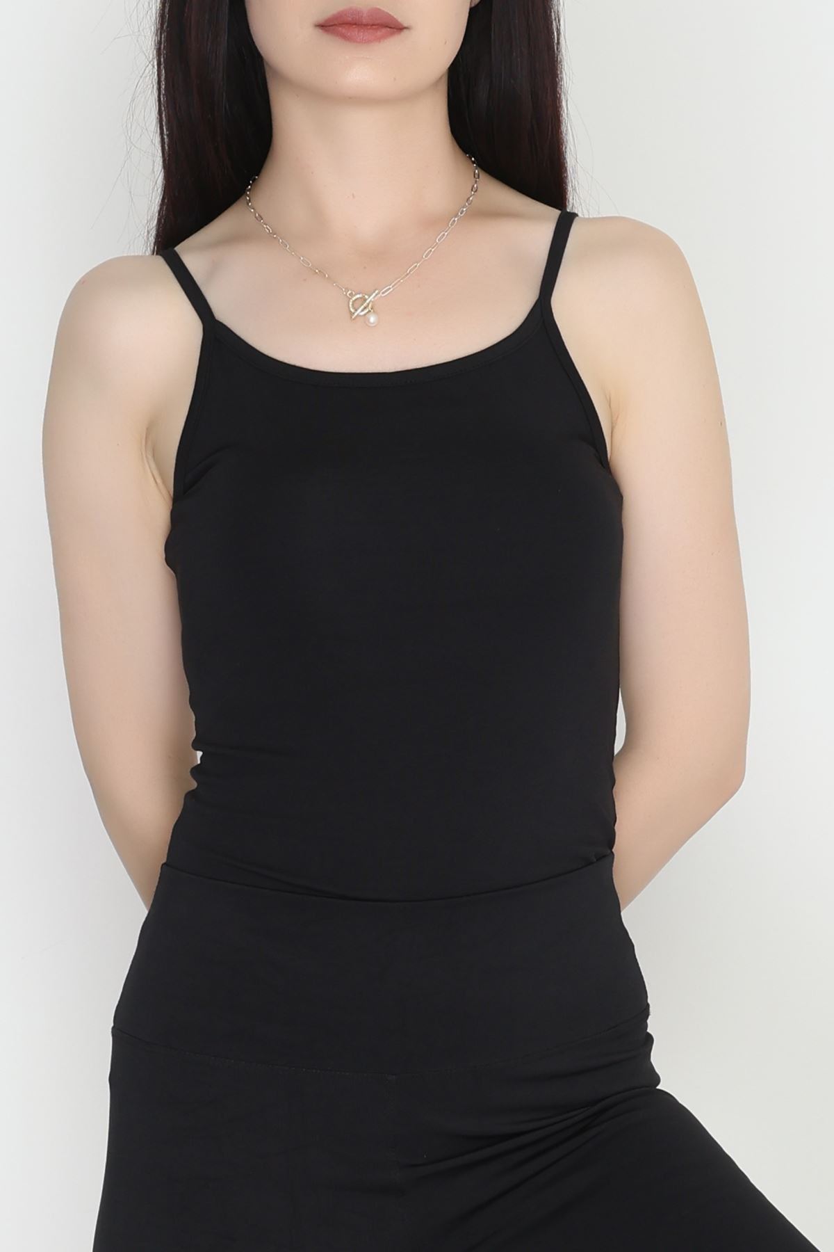 İp Askılı Çıtçıtlı Atlet Siyah - 20427.200.