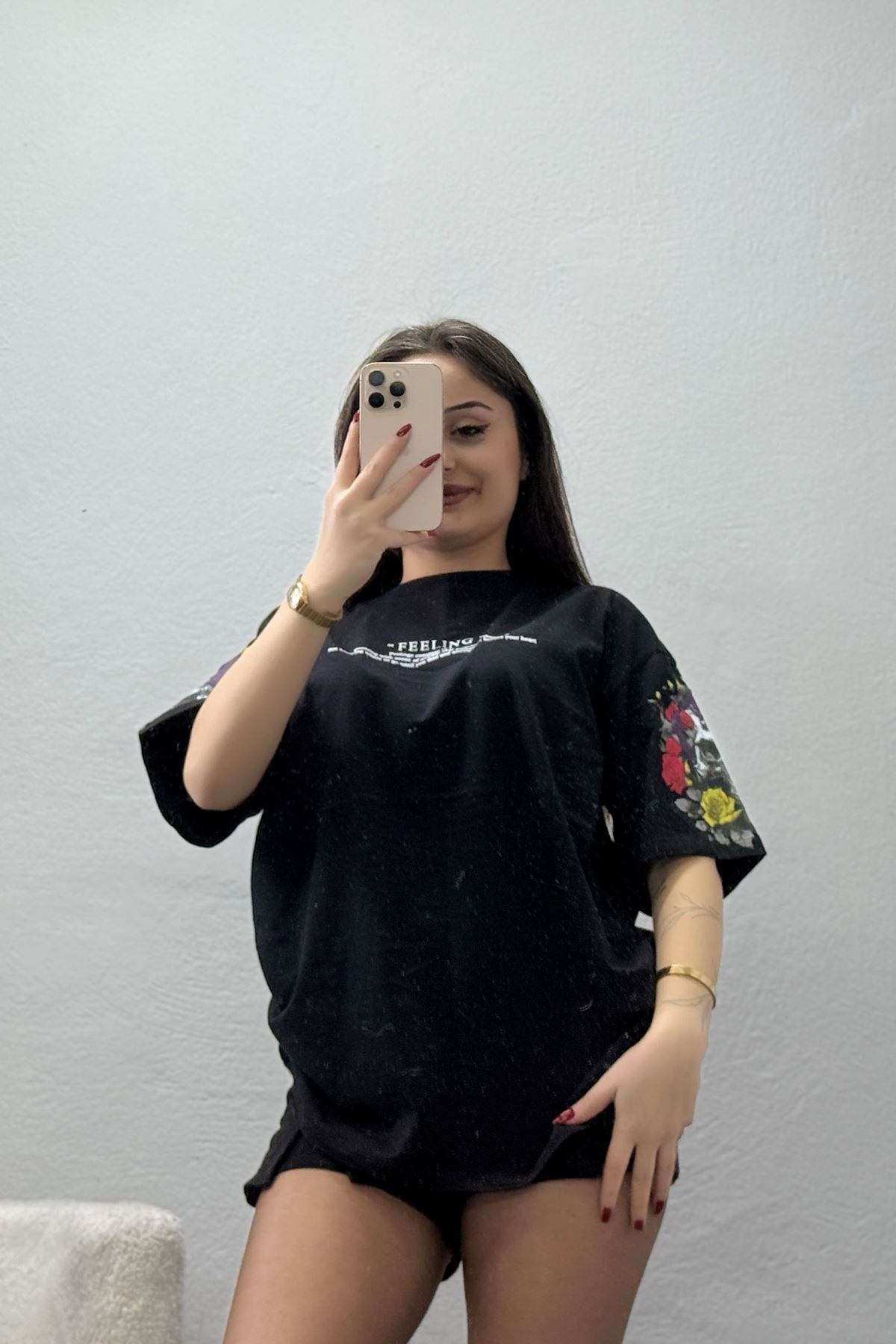 Kompakt Penye Unisex Tişört Siyahbeyaz - 55064.1872.