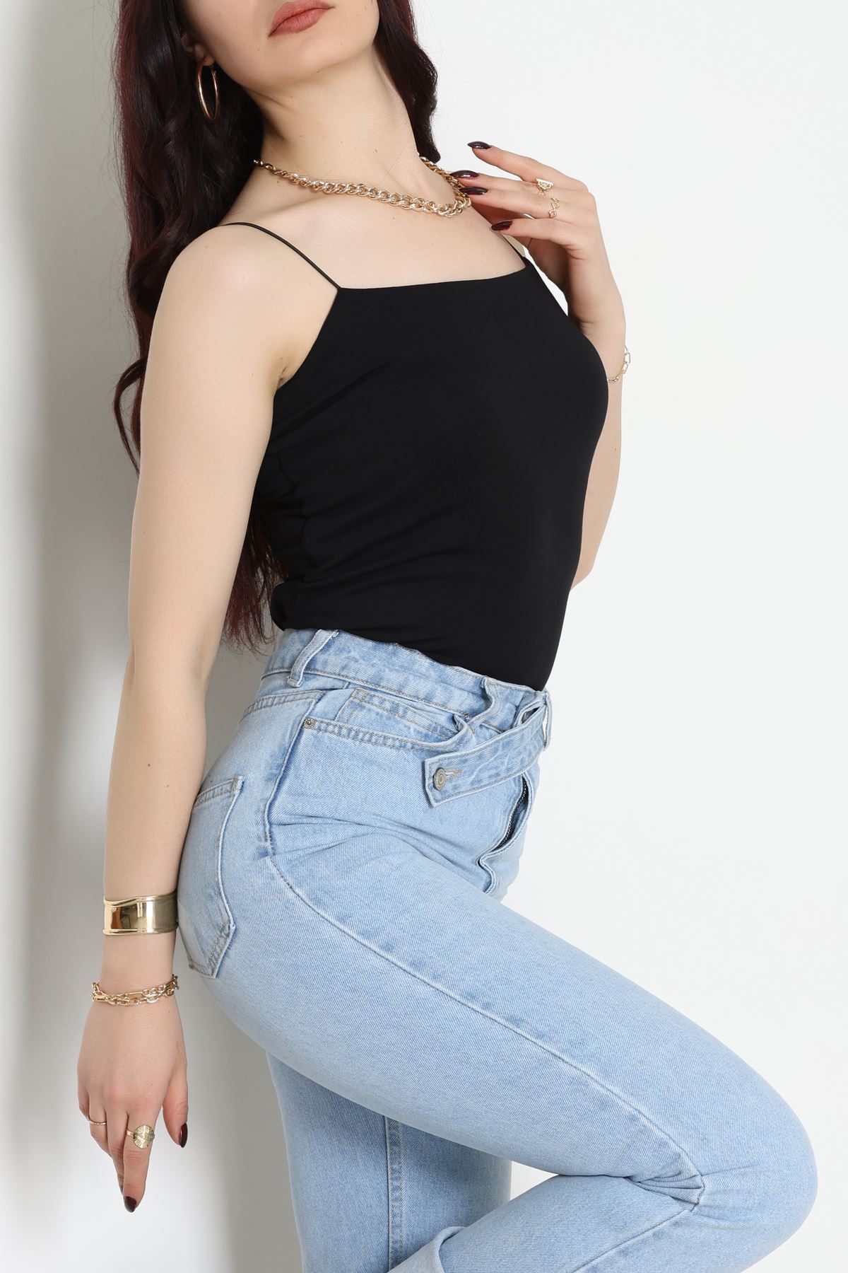 Pamuk İp Askılı Atlet Siyah - 21563.200.