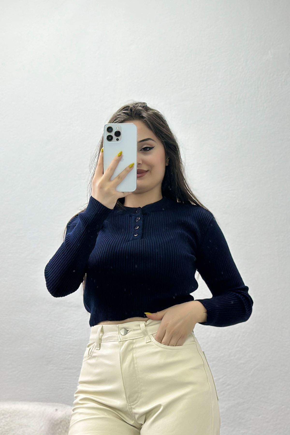 Düğmeli Triko Laci - 4032.2043.