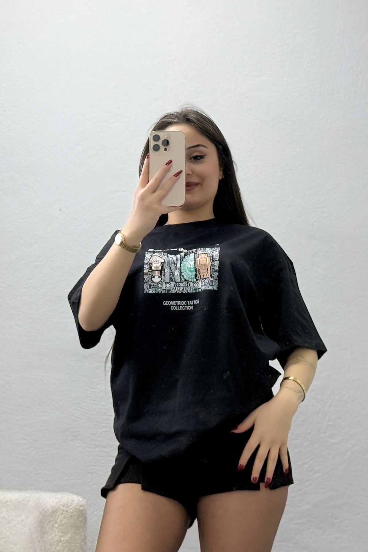 Kompakt Penye Unisex Tişört Siyahkahve - 55064.1872.